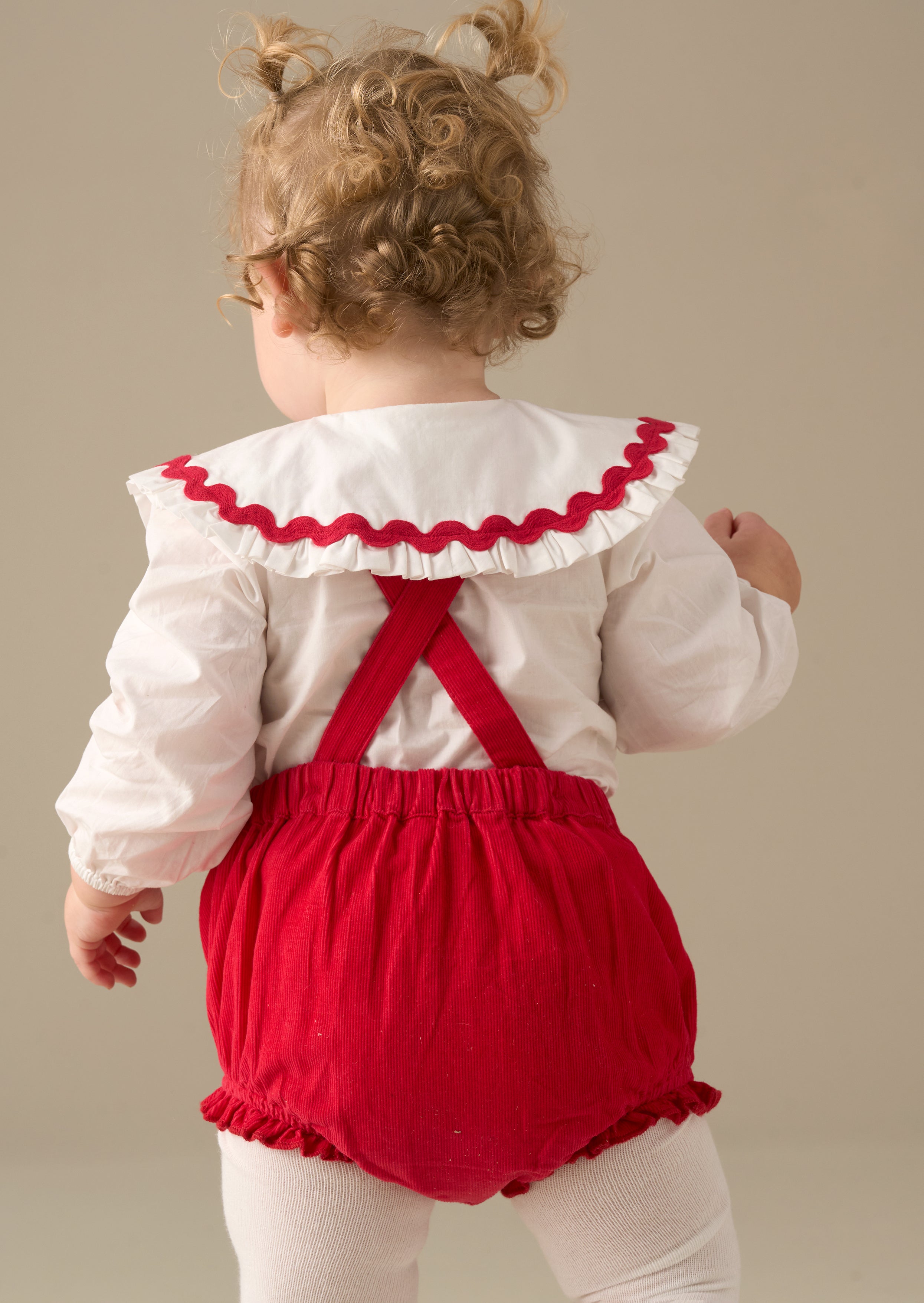 Dolly Red Romper And White Blouse