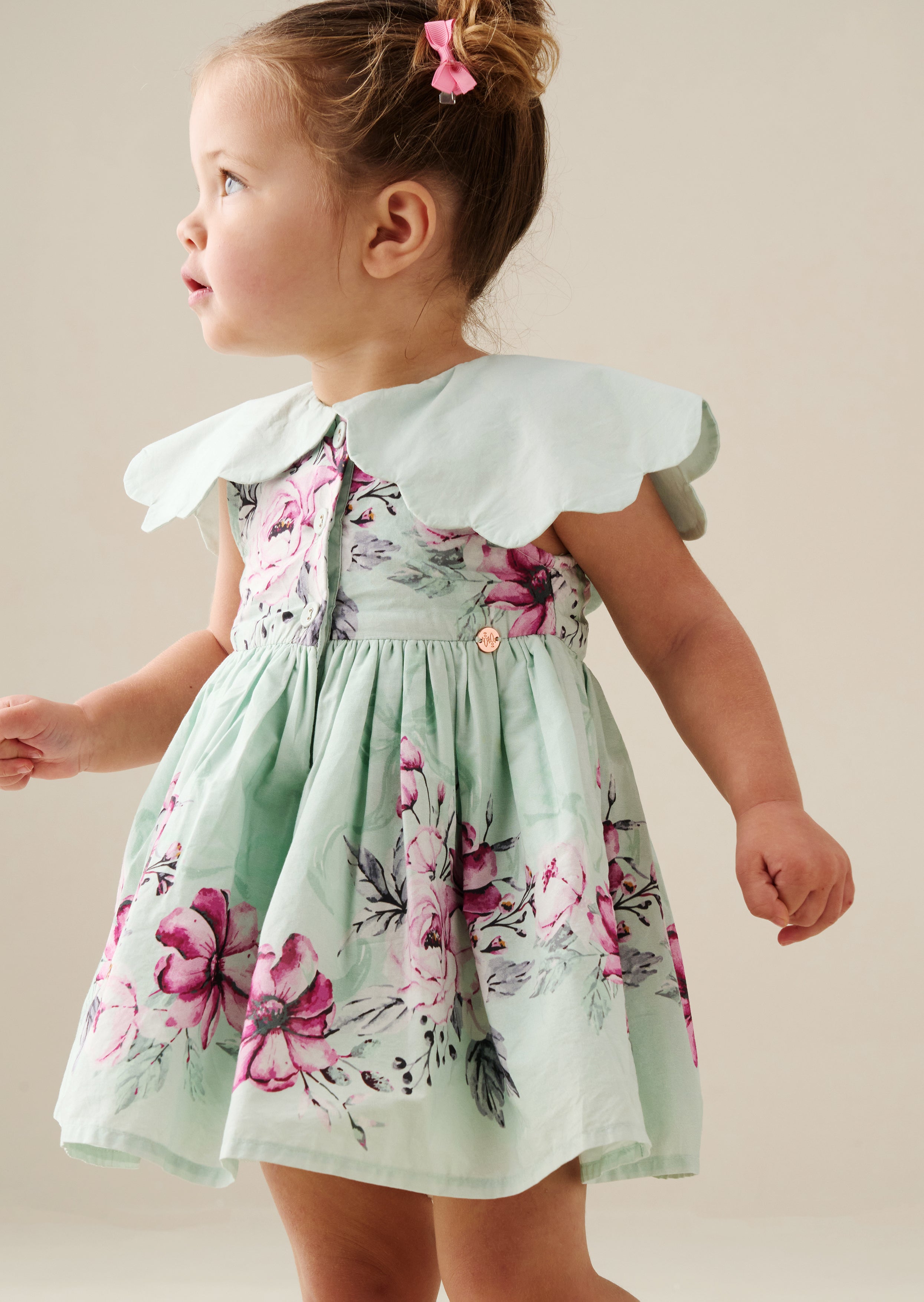 Sybil Mint Scalloped Collar Dress And Bloomer