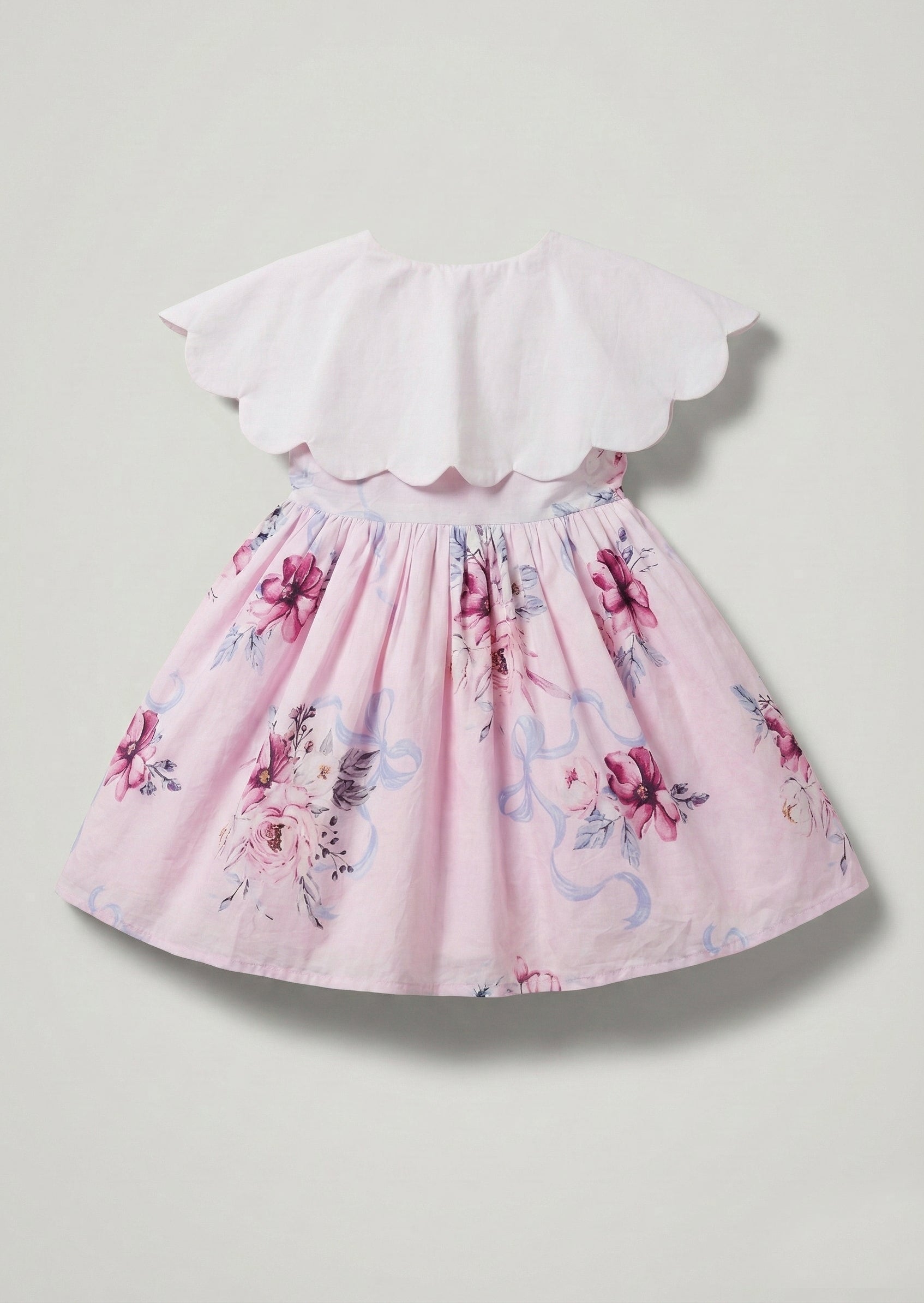 Sybil Pink Scalloped Collar Dress and Bloomer