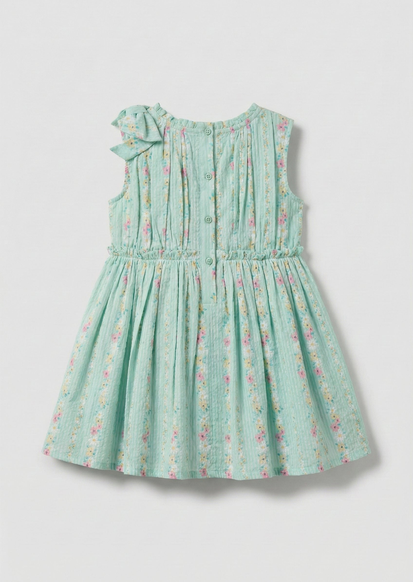 Gianna Floral Stripe Bow Shoulder Dress