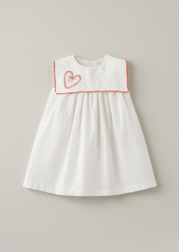 Betty Scalloped Collar Embroidered Dress