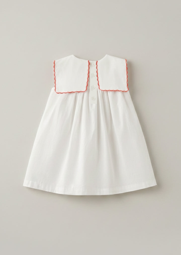 Betty Scalloped Collar Embroidered Dress