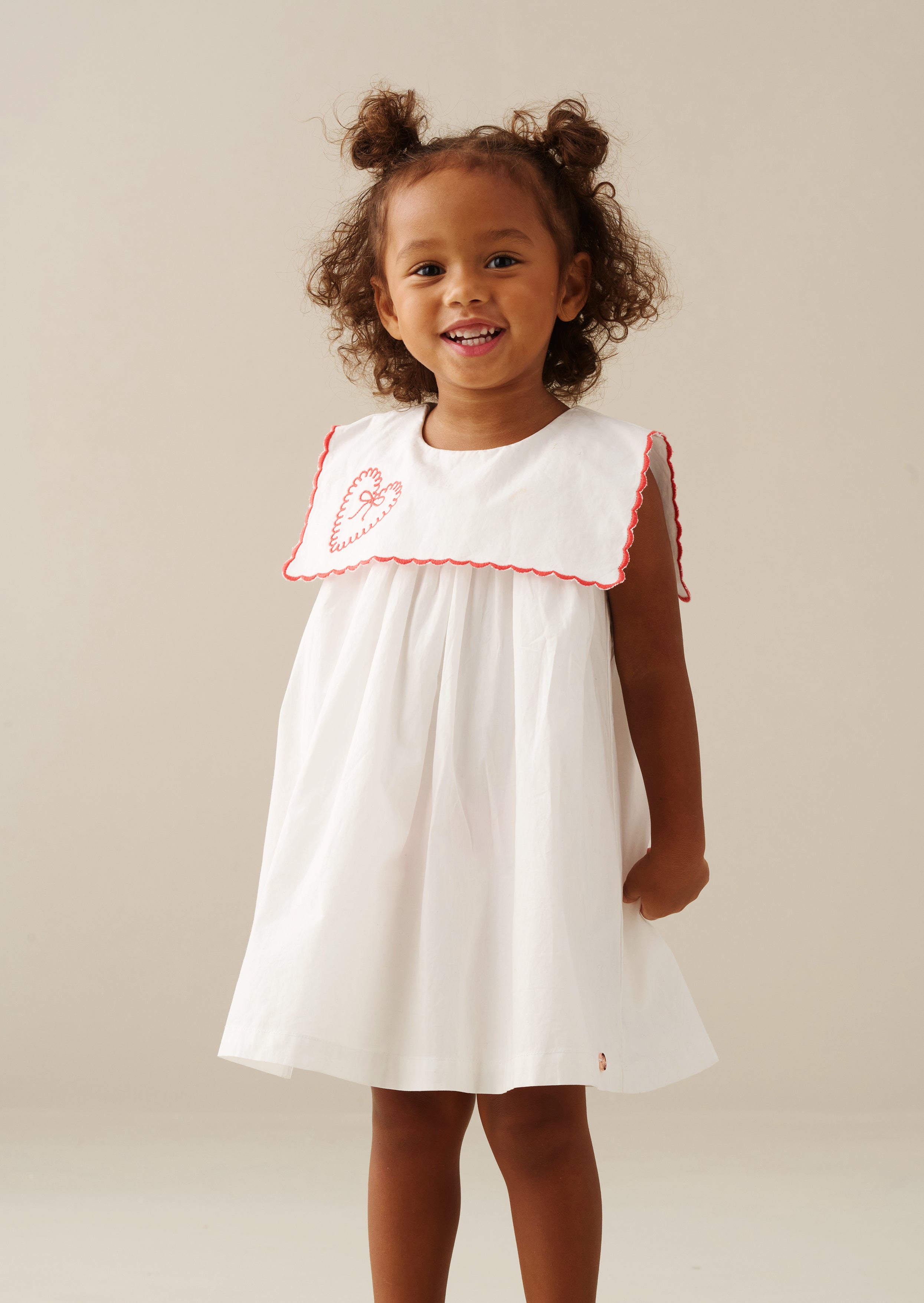 Betty Scalloped Collar Embroidered Dress