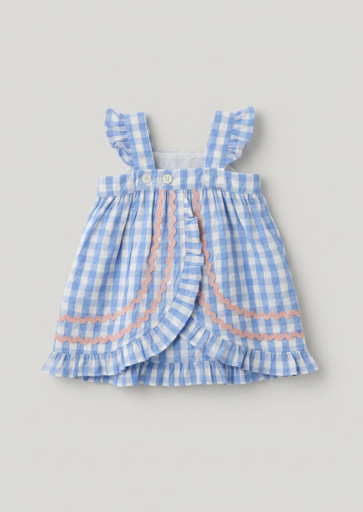 Alora Gingham Ric Rac Dress And Bloomer