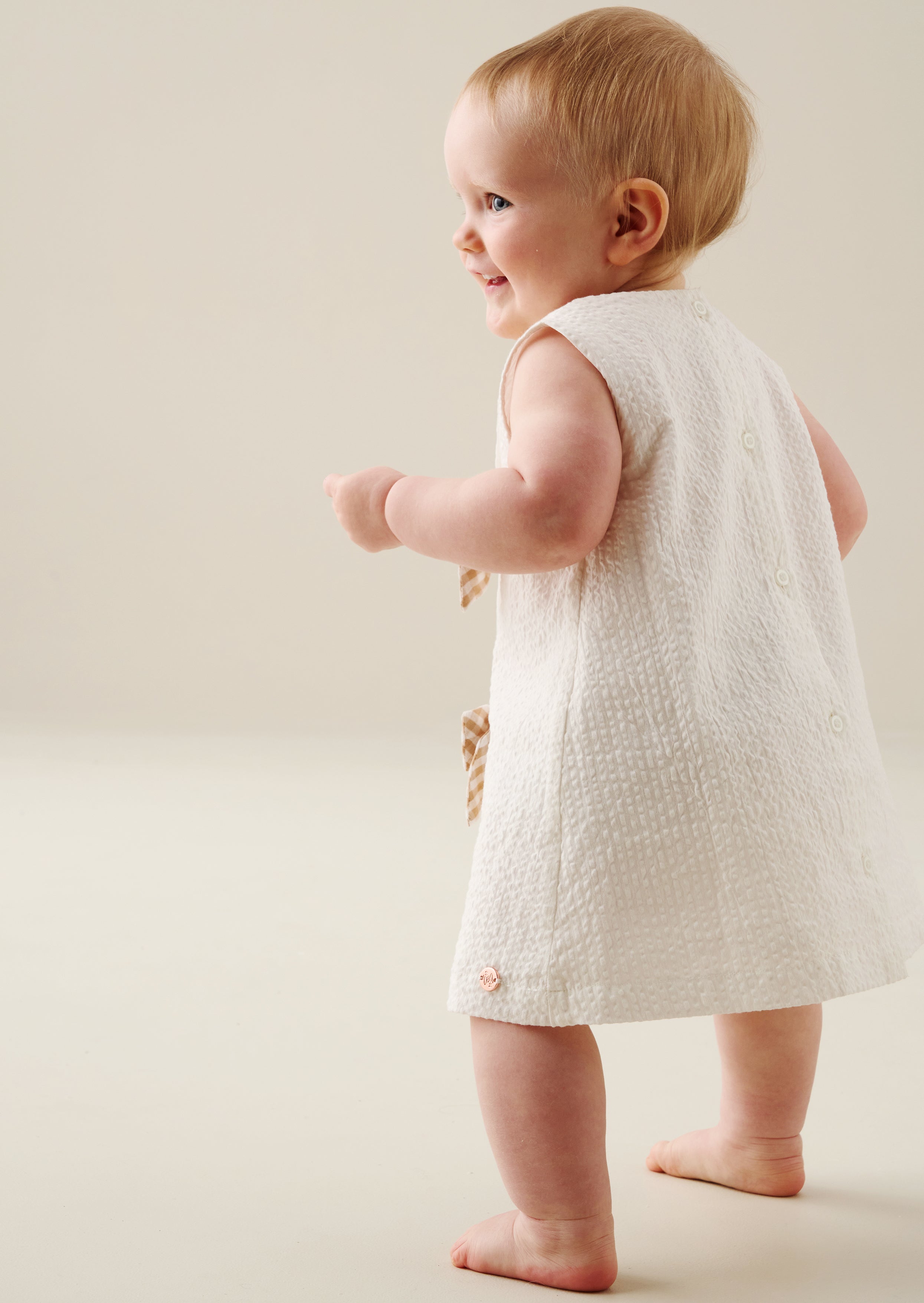 Daphne Gingham Bow Dress And Bloomer