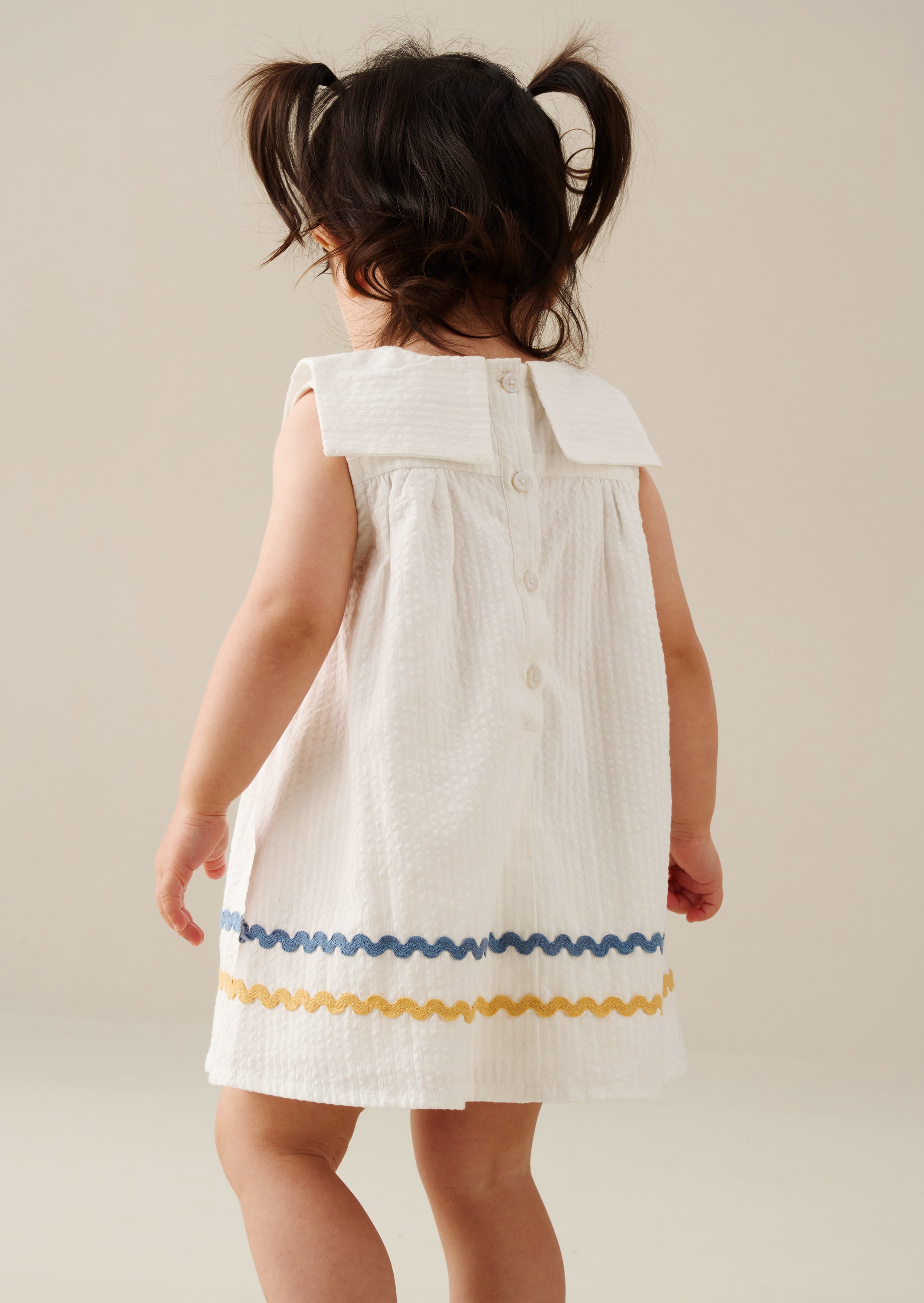 Lila Stripe Ric Rac Dress And Bloomer