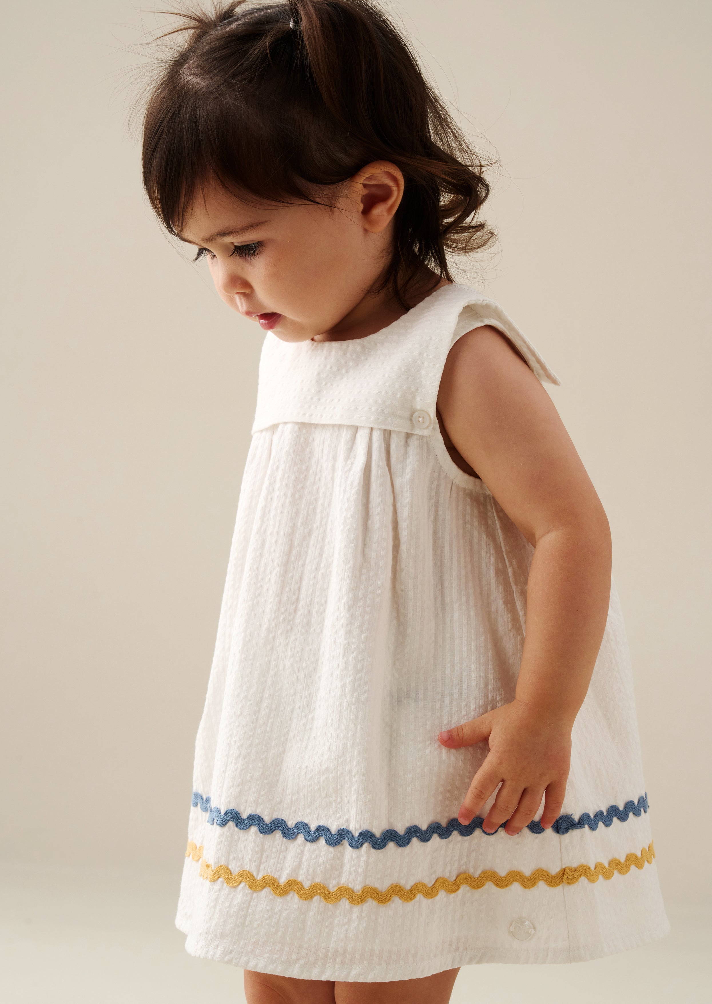 Lila Stripe Ric Rac Dress And Bloomer