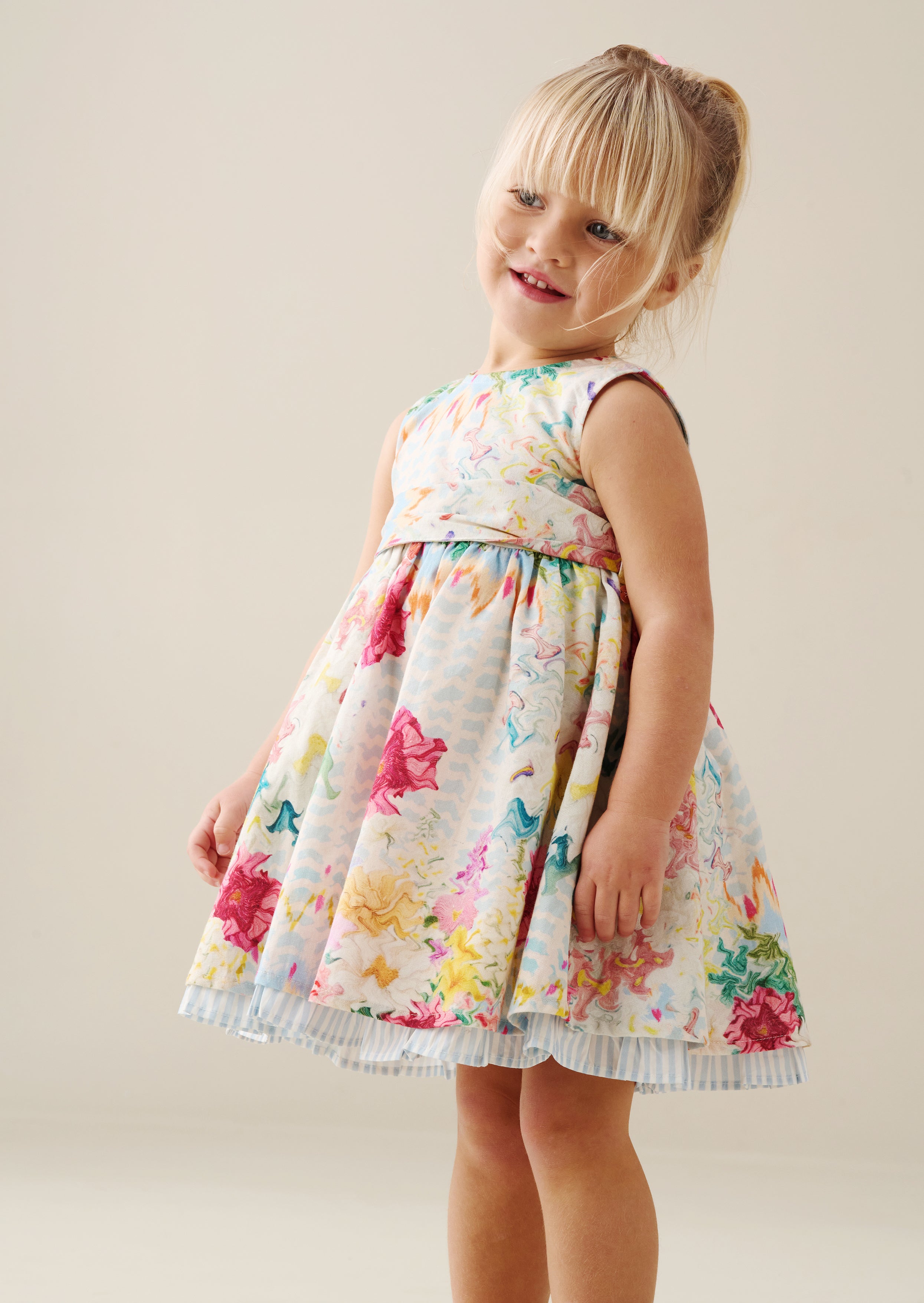 Vestito stampato Seren con cintura in vita