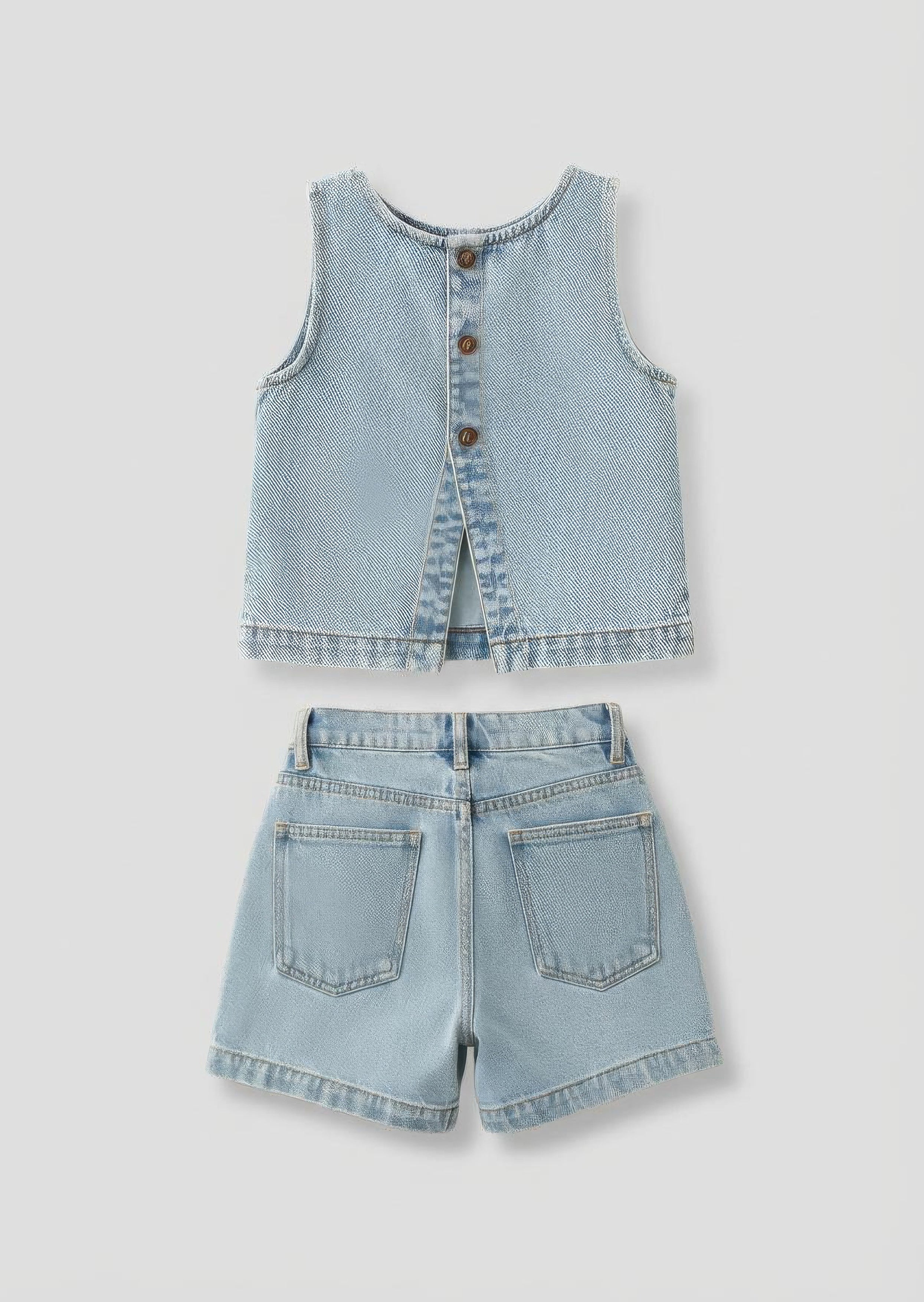 Sienna Jeans-Oberteil und kurze Hose Set