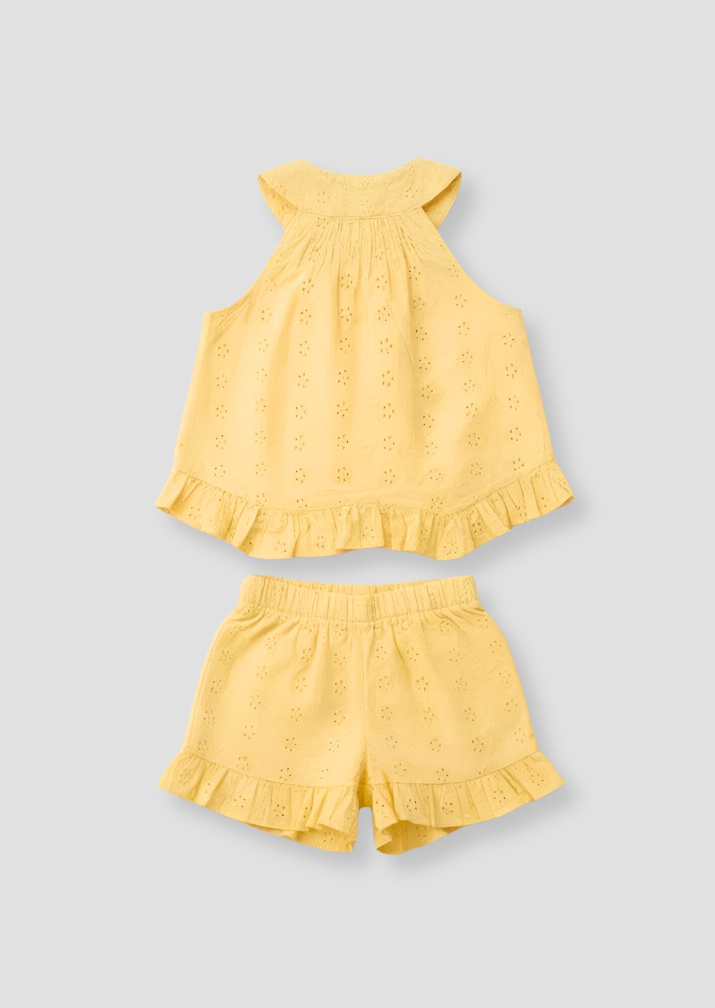 Conjunto de blusa con volantes y pantalones cortos Leona Broderie