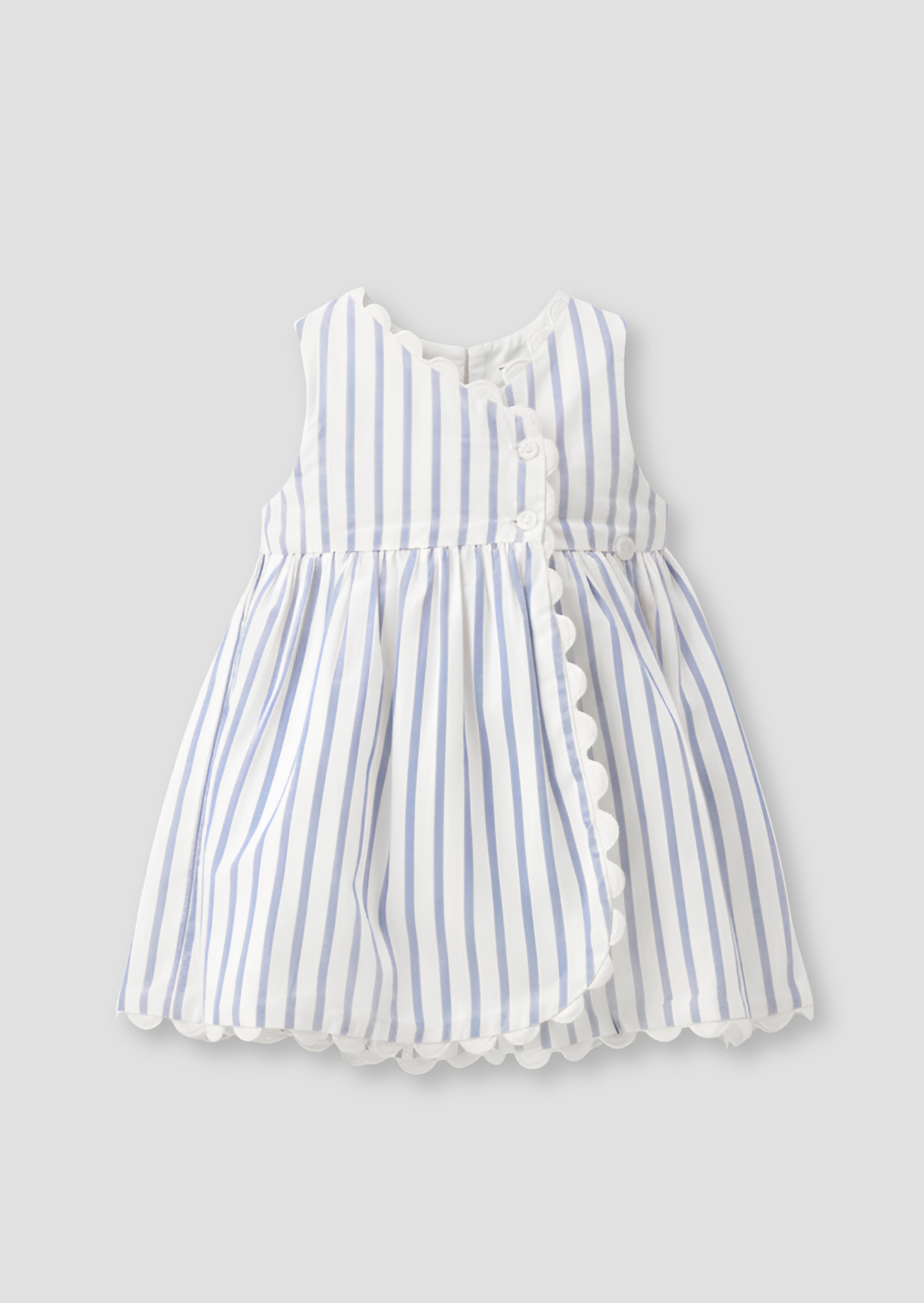 فستان ماجي مخطط بحواف متموجة