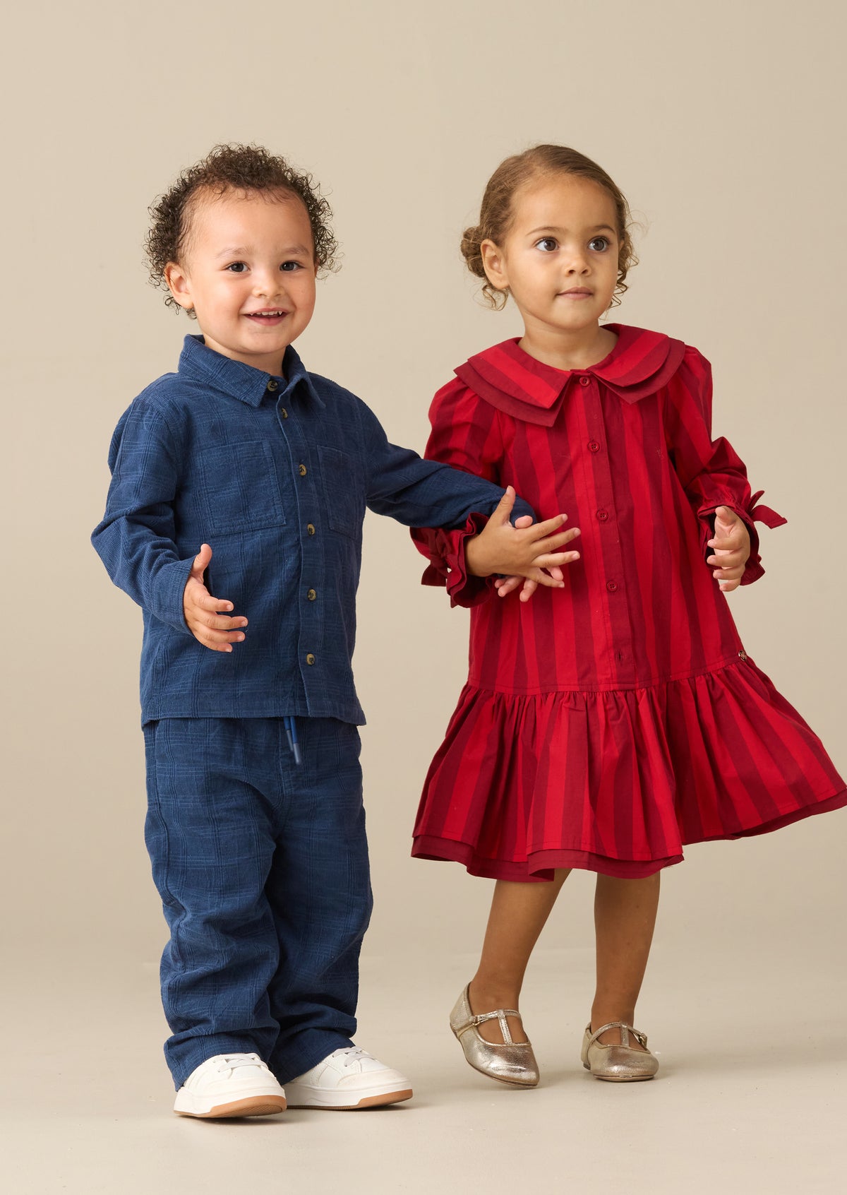 Frankie Stripe Double Collar Dress