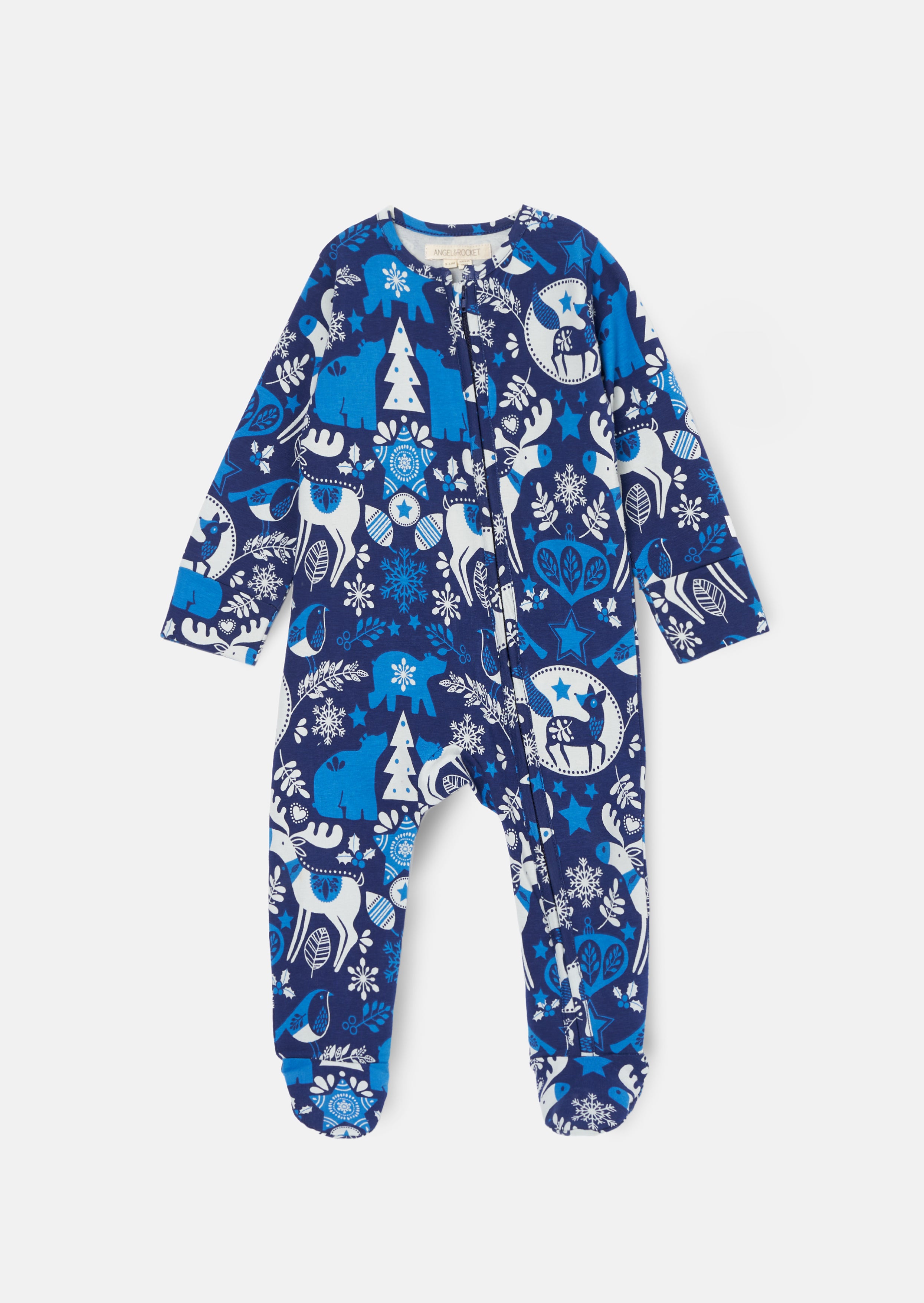 Pijama y gorro Andreas con estampado escandinavo azul marino