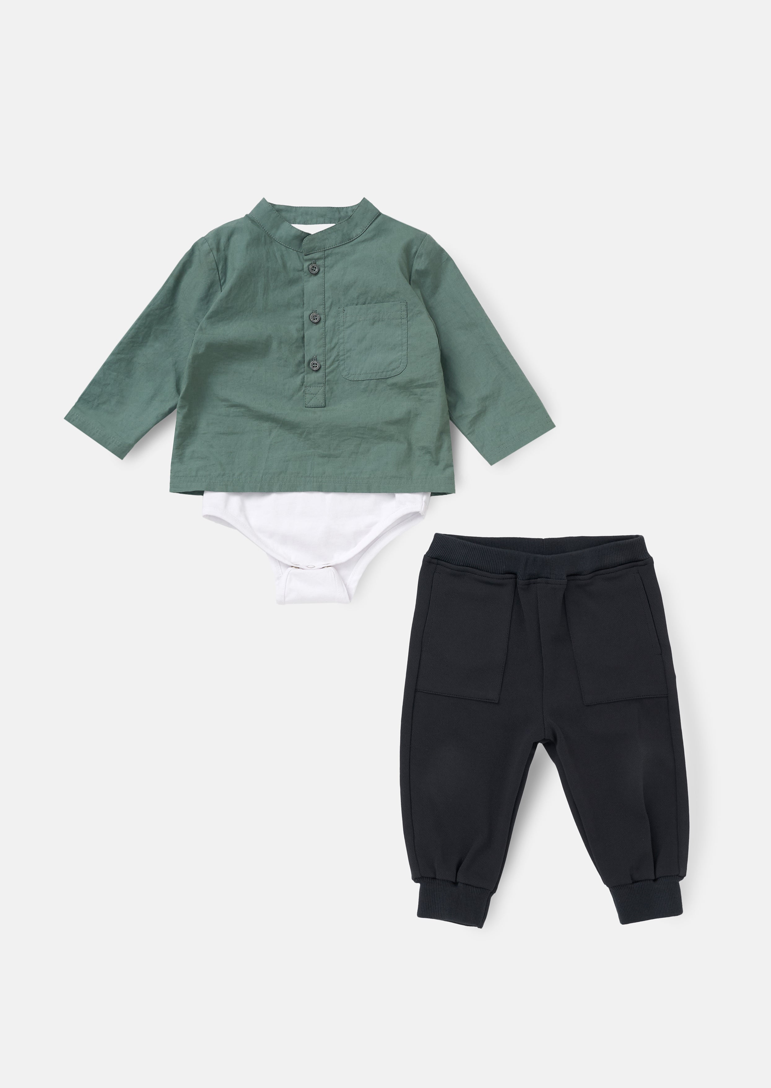 Hartley Green gewebtes Hemdoberteil mit Hosen-Set