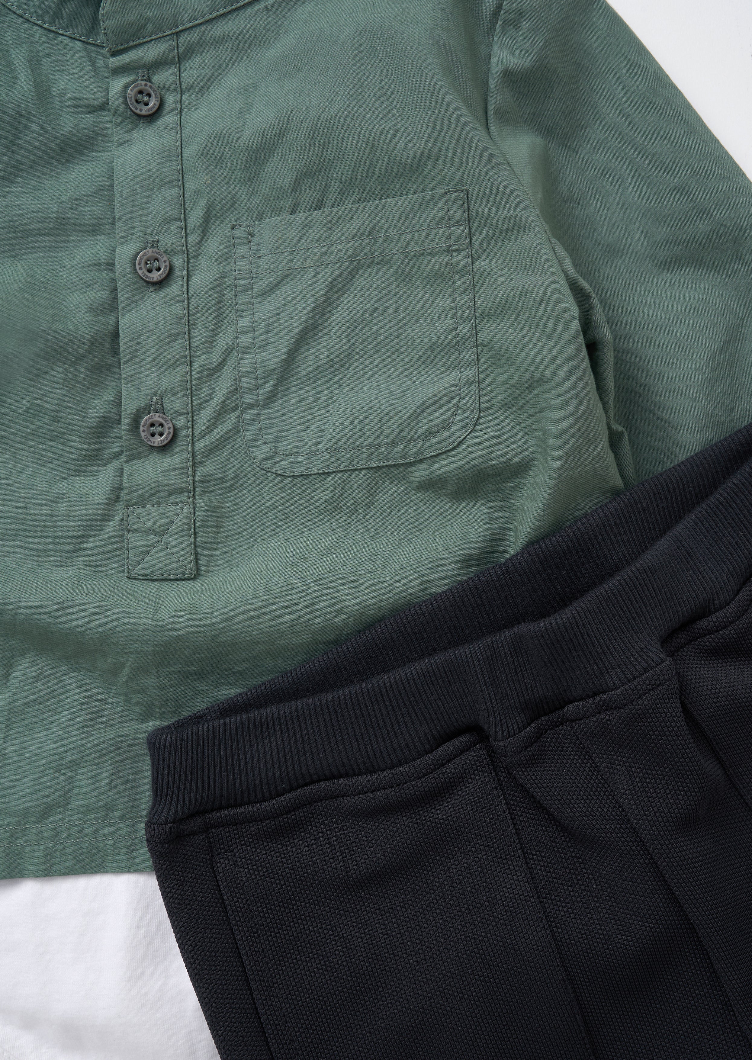 Hartley Green gewebtes Hemdoberteil mit Hosen-Set