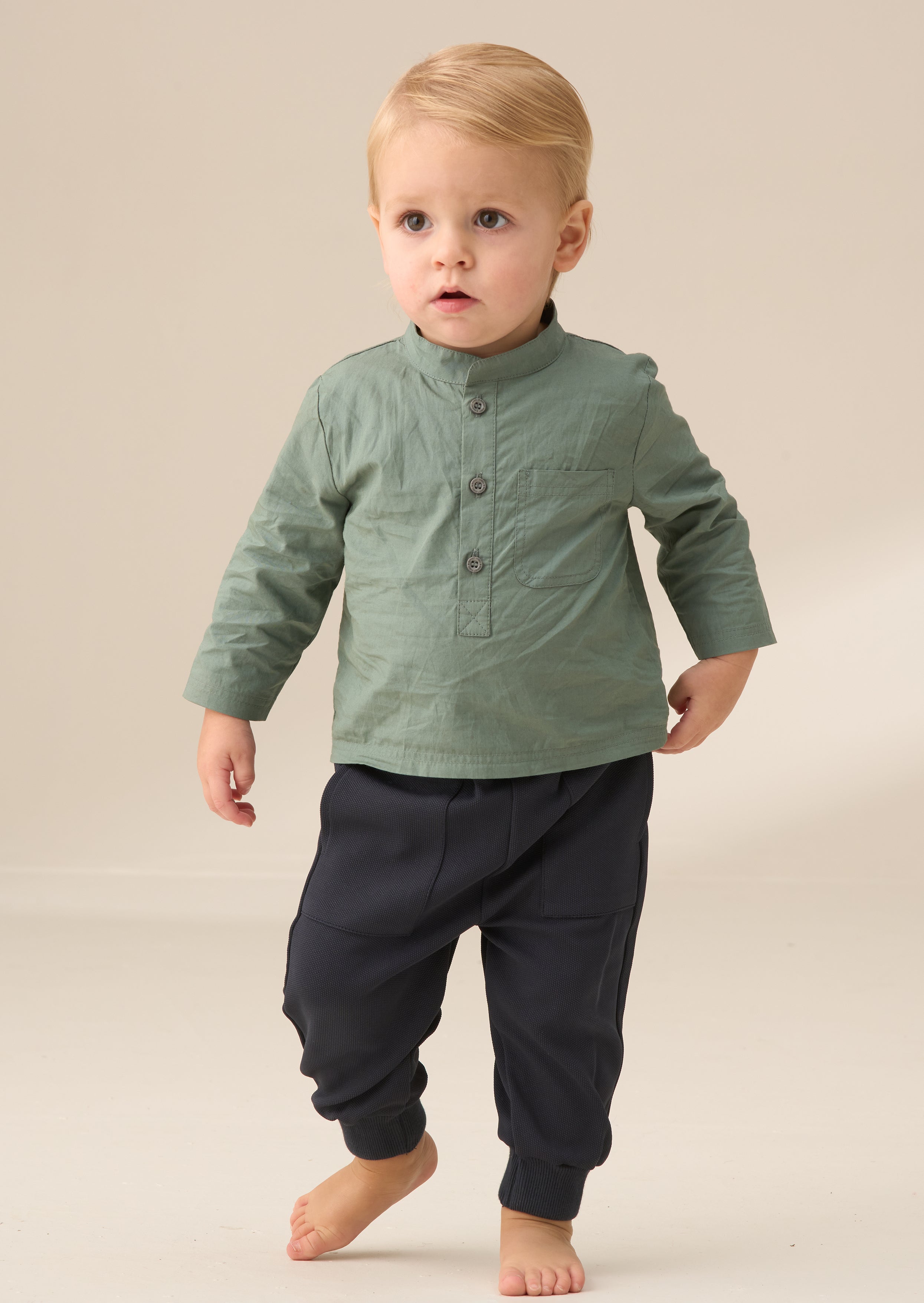 Hartley Green gewebtes Hemdoberteil mit Hosen-Set