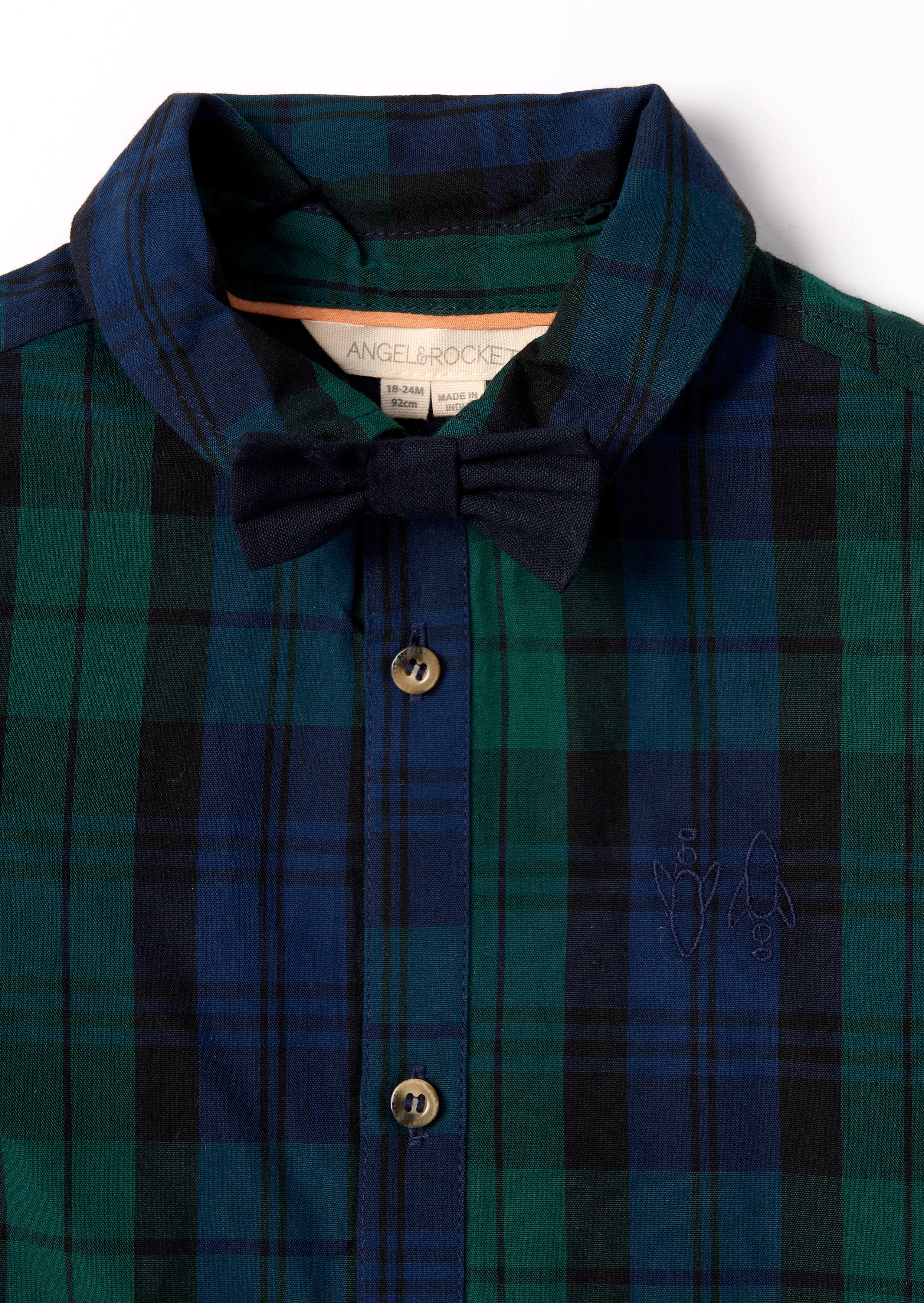 Abel Plaid Shirt With Bow Tie