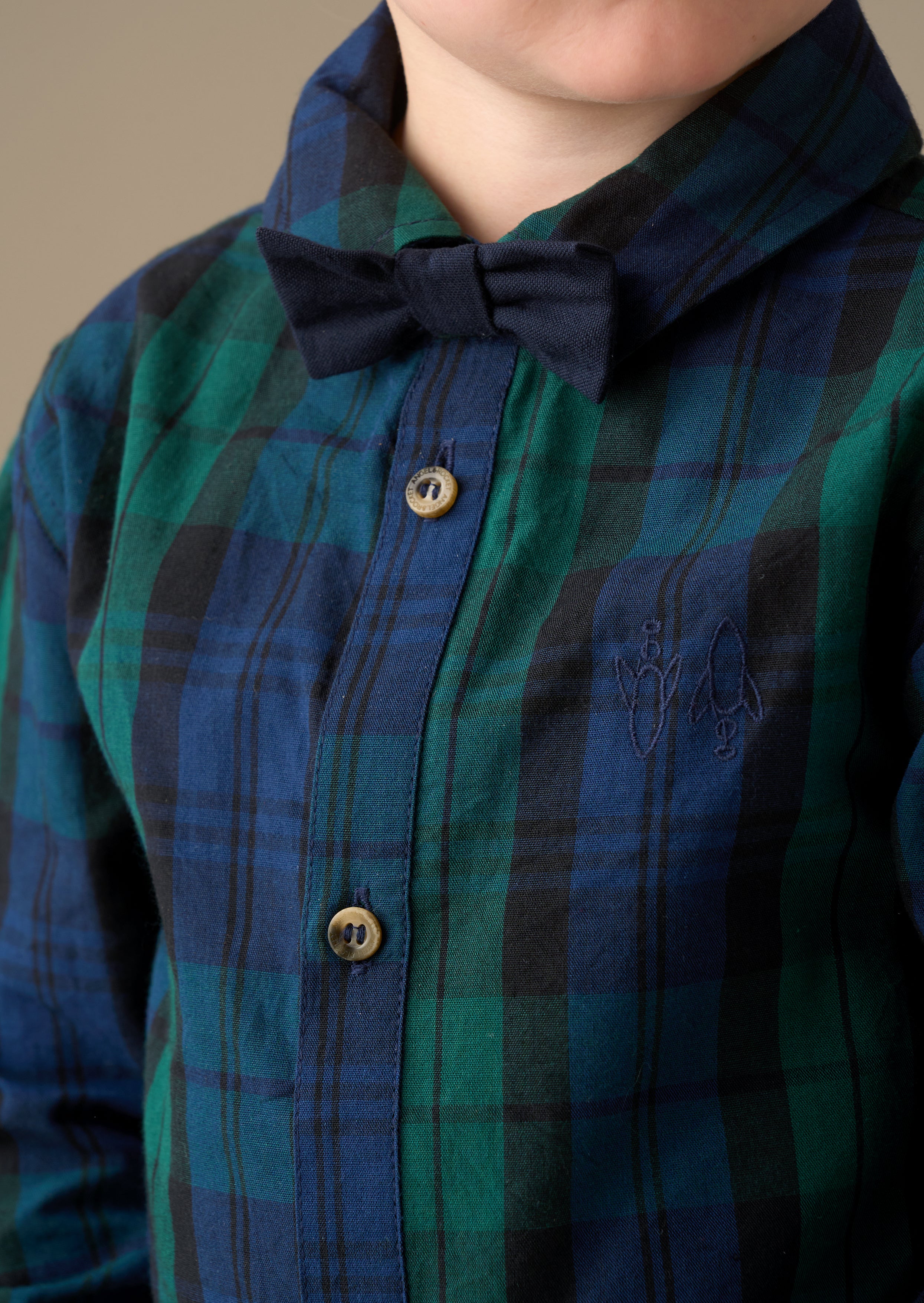 Abel Plaid Shirt With Bow Tie