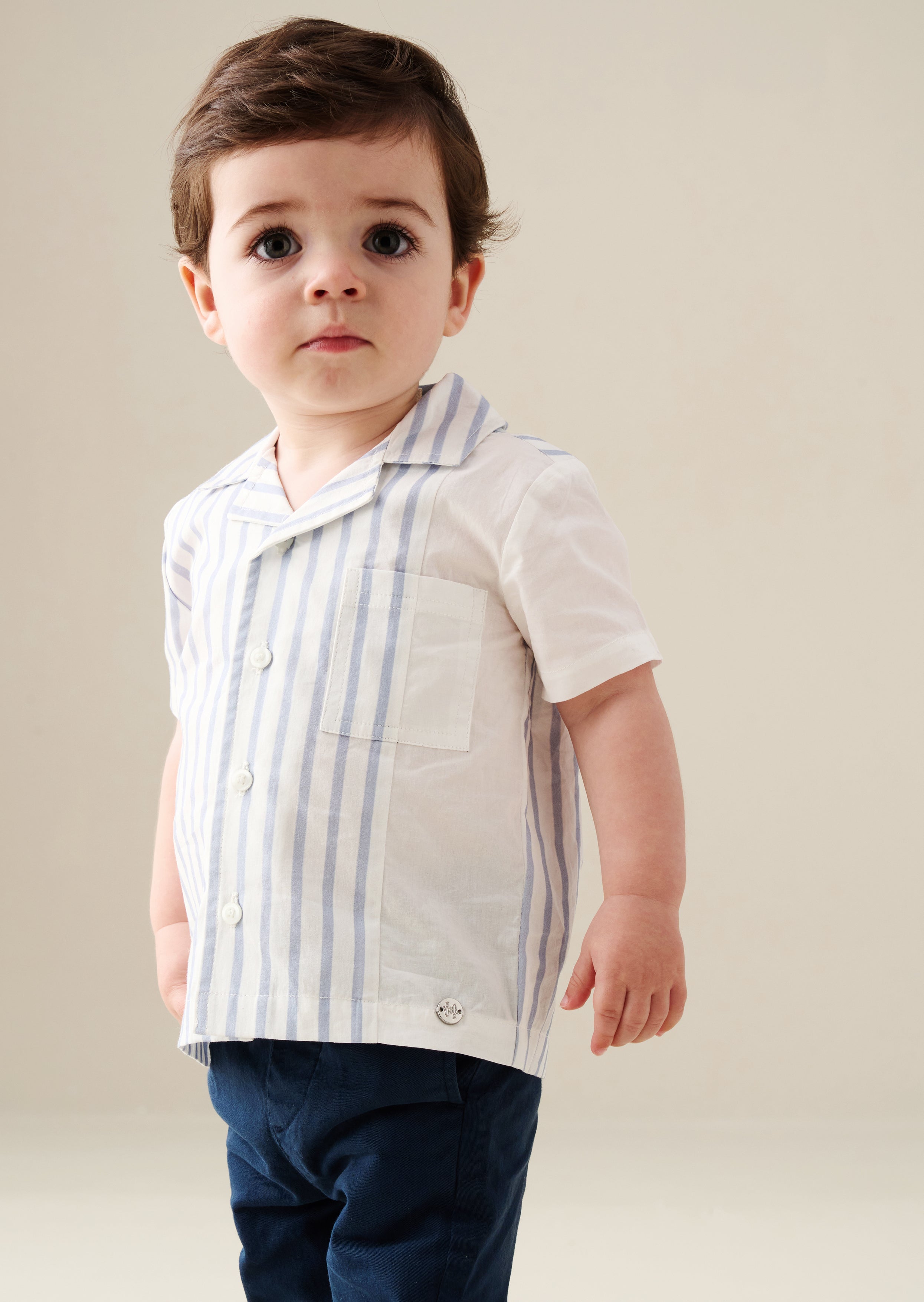 Santi Cut And Sew Stripe Shirt