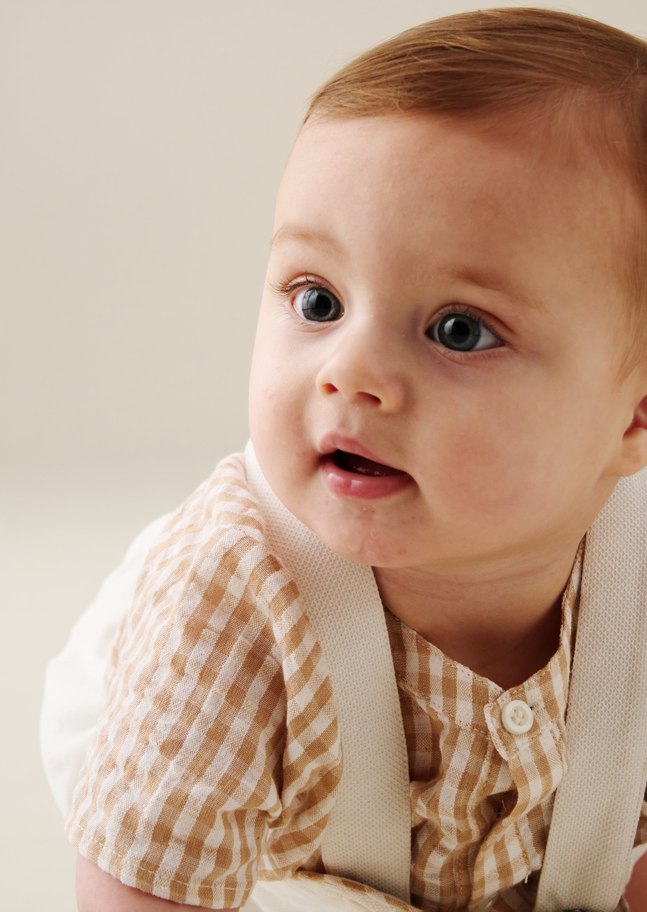 Syril Gingham Smart Shirt & Textured Romper