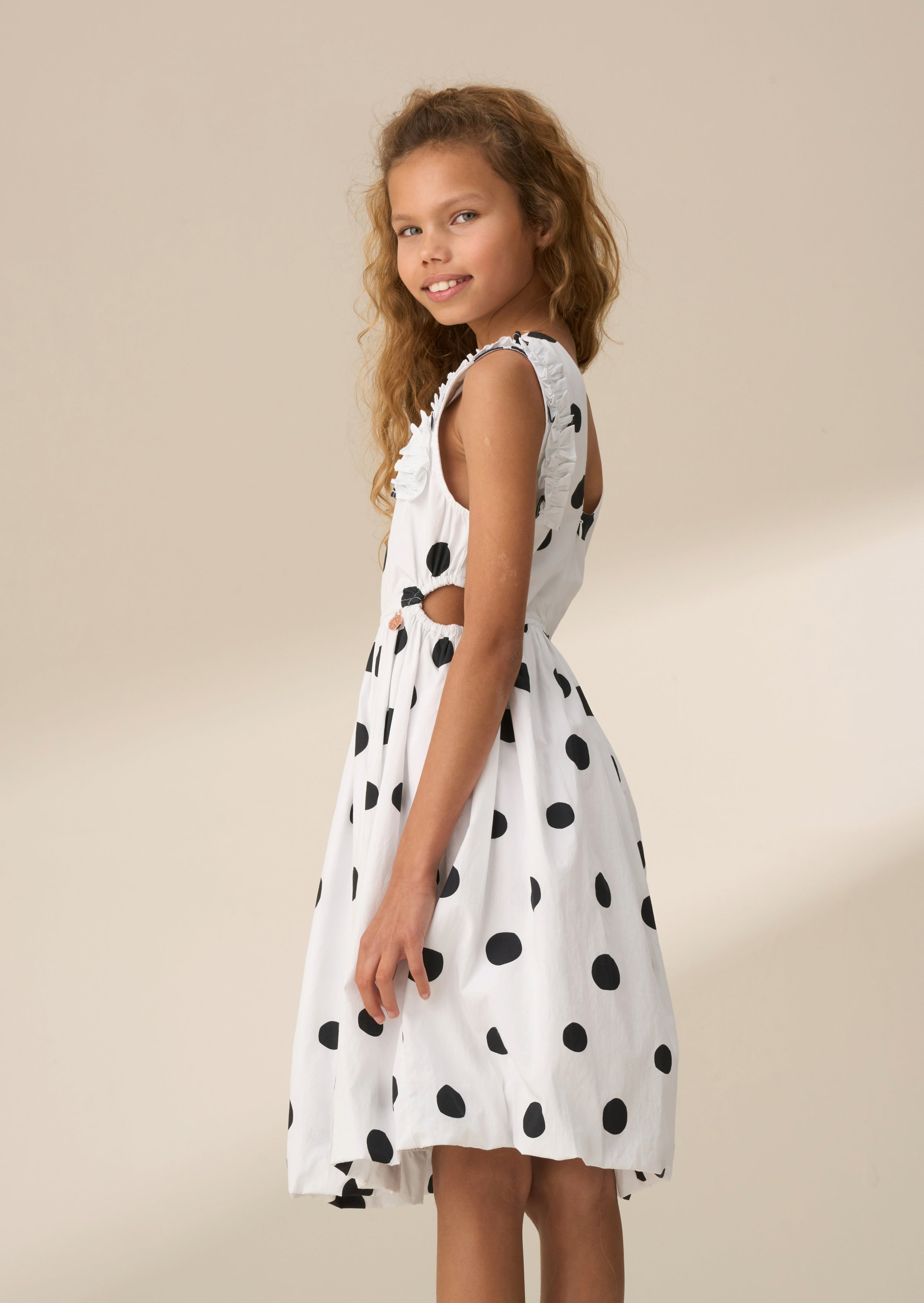 Sukienka Amari White Spotty Bubble Hem