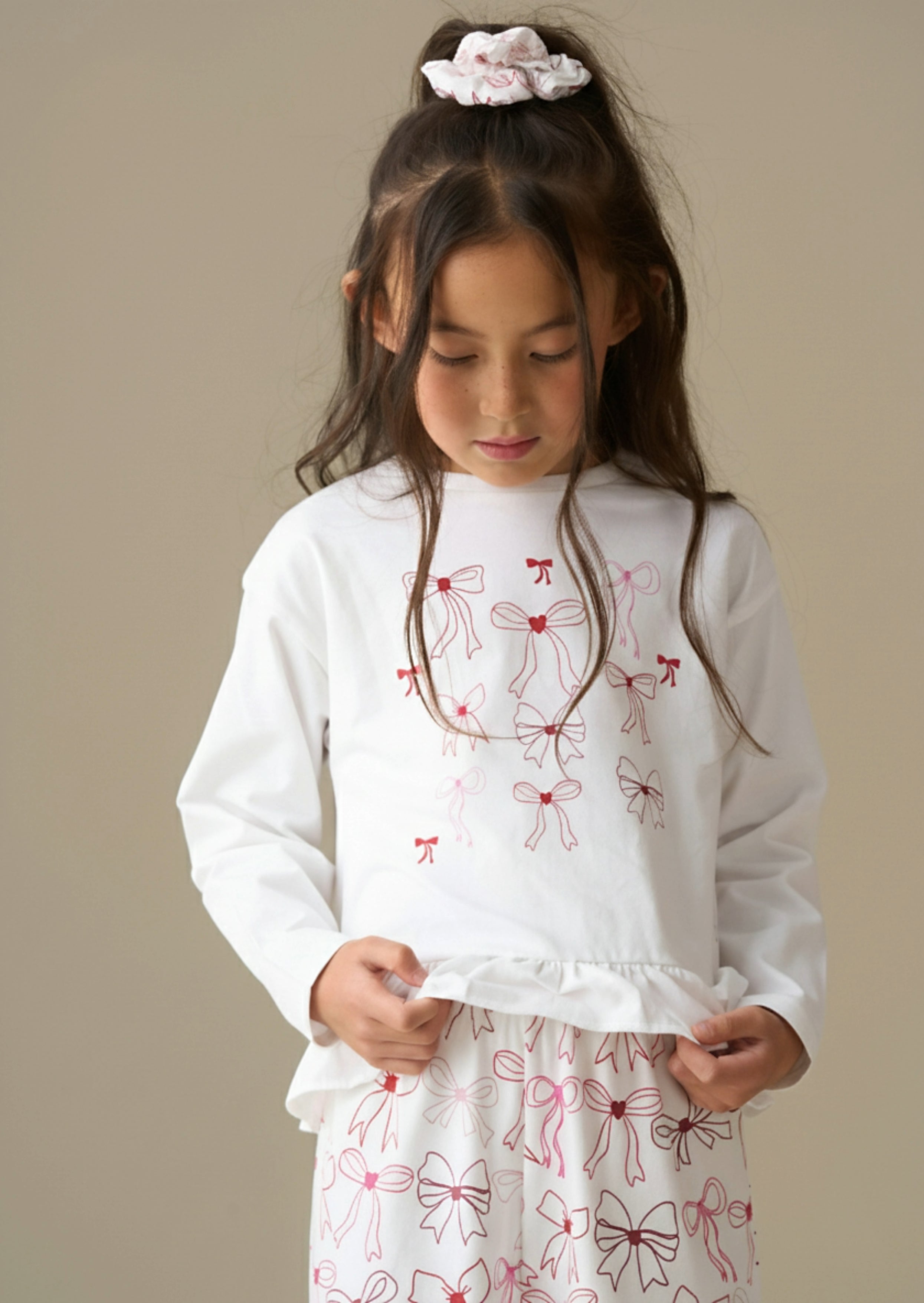 Betty Bow Print Frill PJs