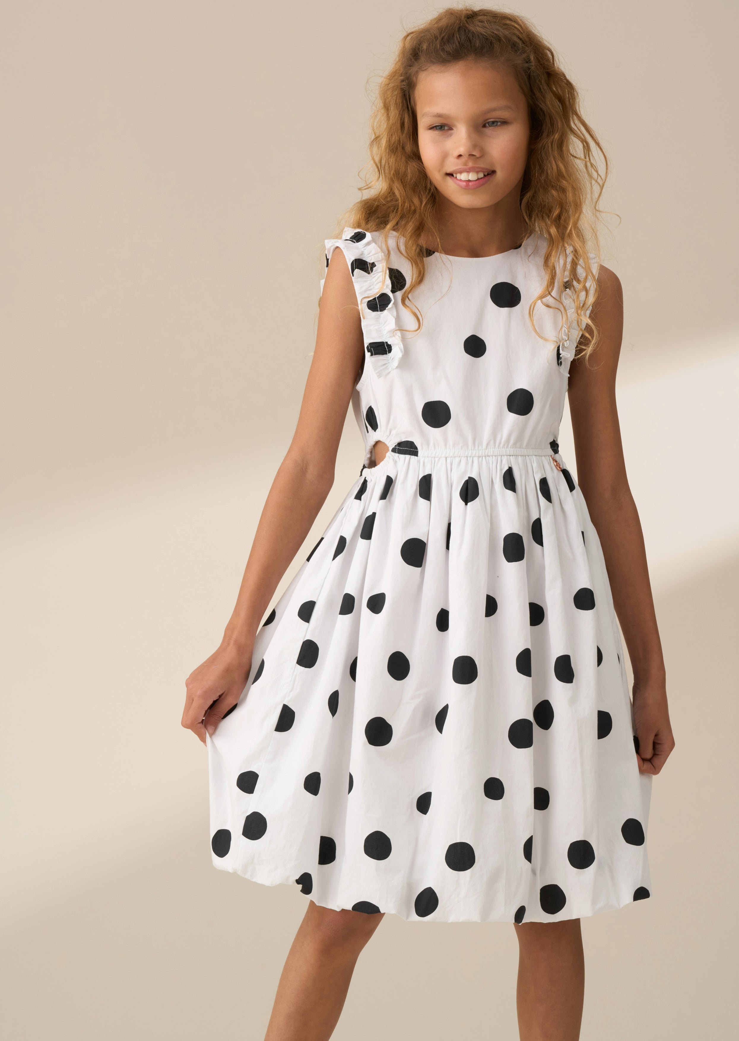 Sukienka Amari White Spotty Bubble Hem