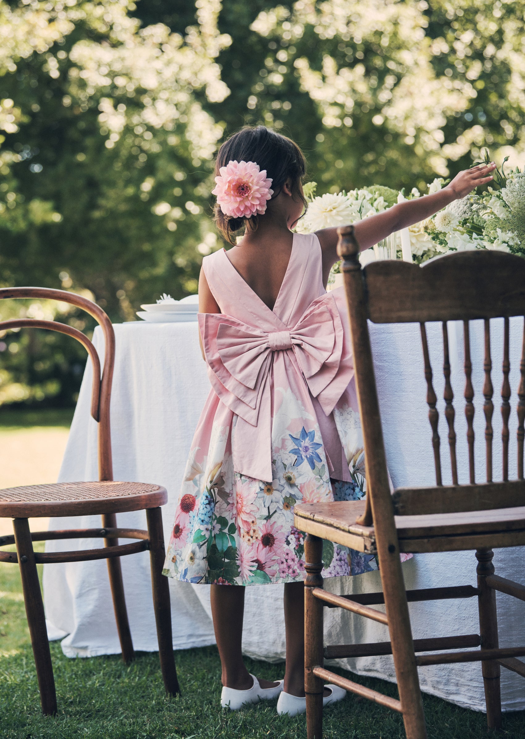 Elisa Pink Bow Back Dress