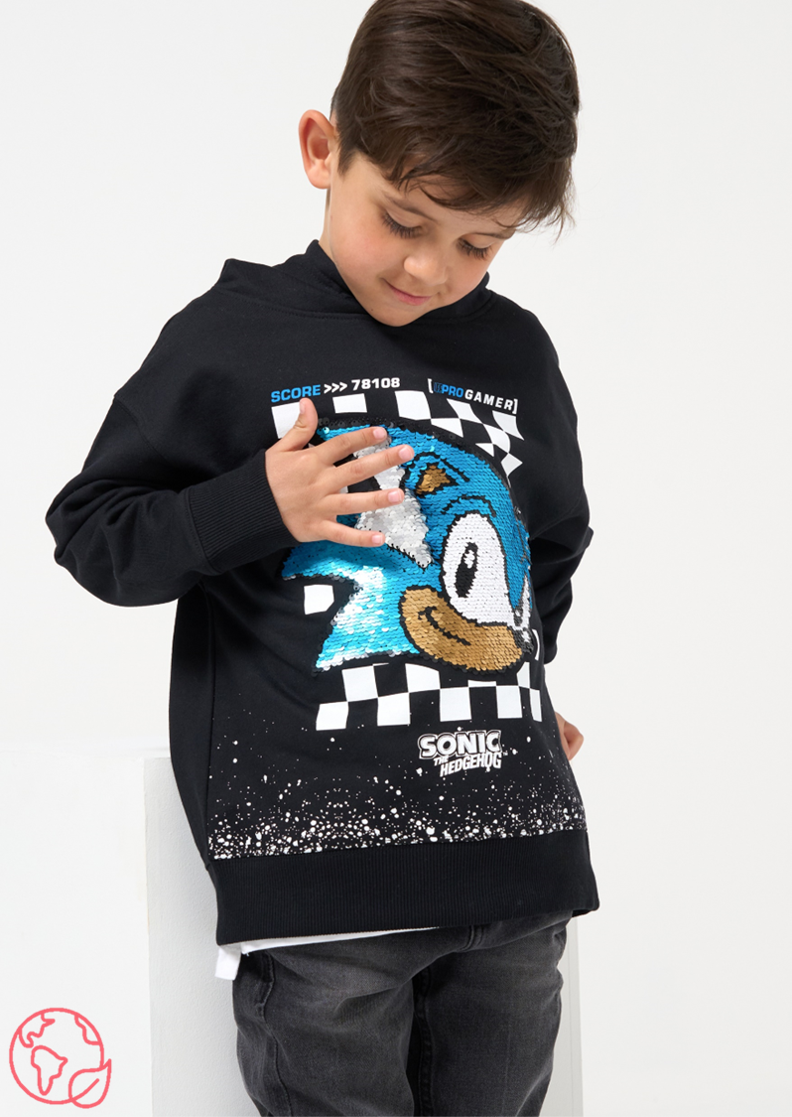 Sweat à capuche Sonic à sequins