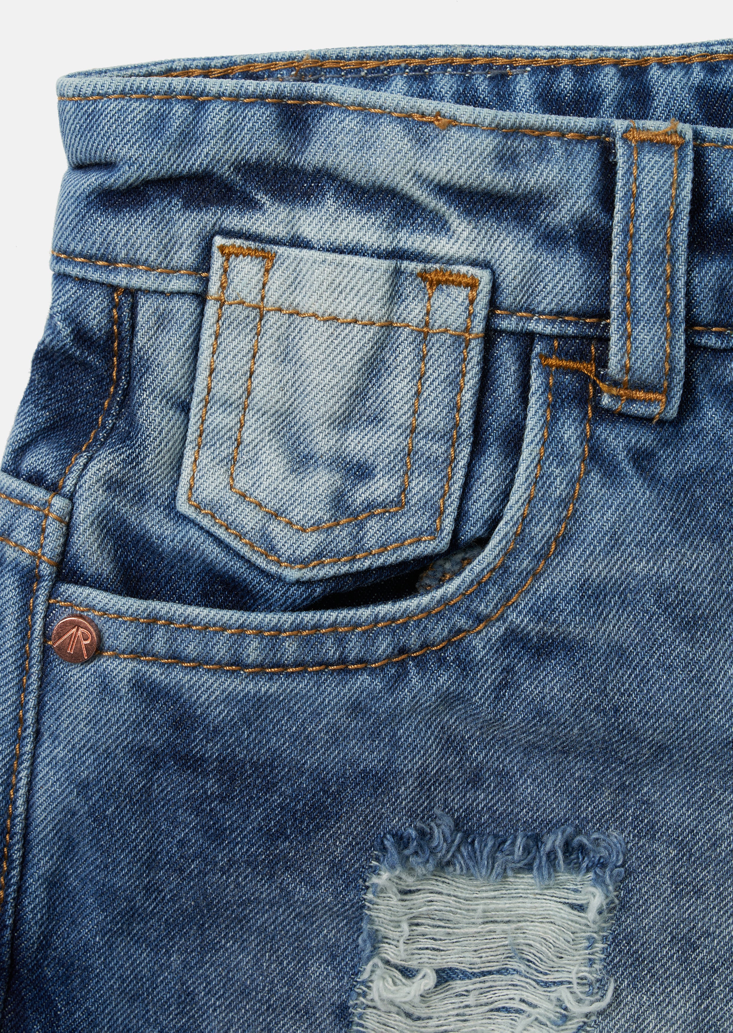 Nina Denim Distressed Short