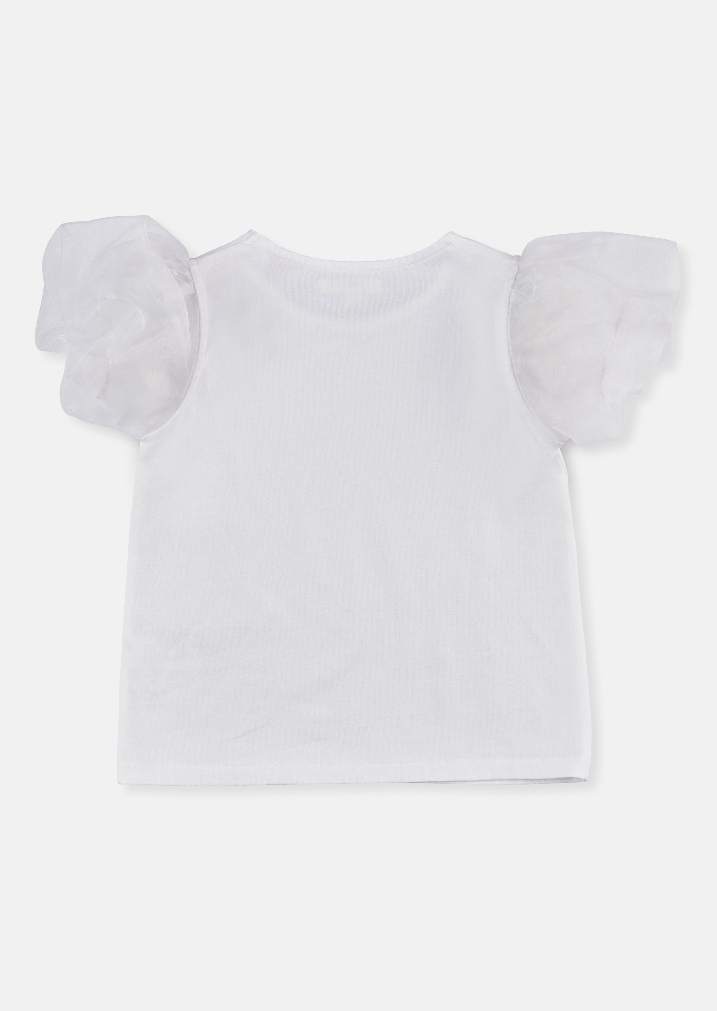 T-shirt Delilah à manches bouffantes en maille