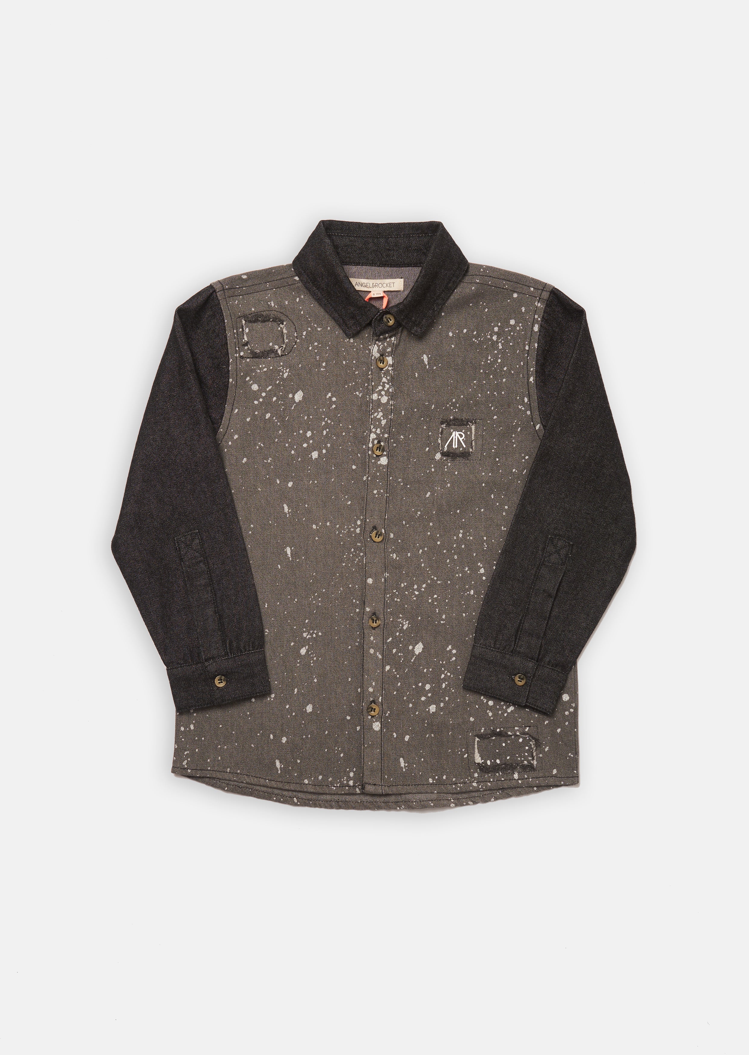 Hendrix Farbe Spritzer Denim Hemd