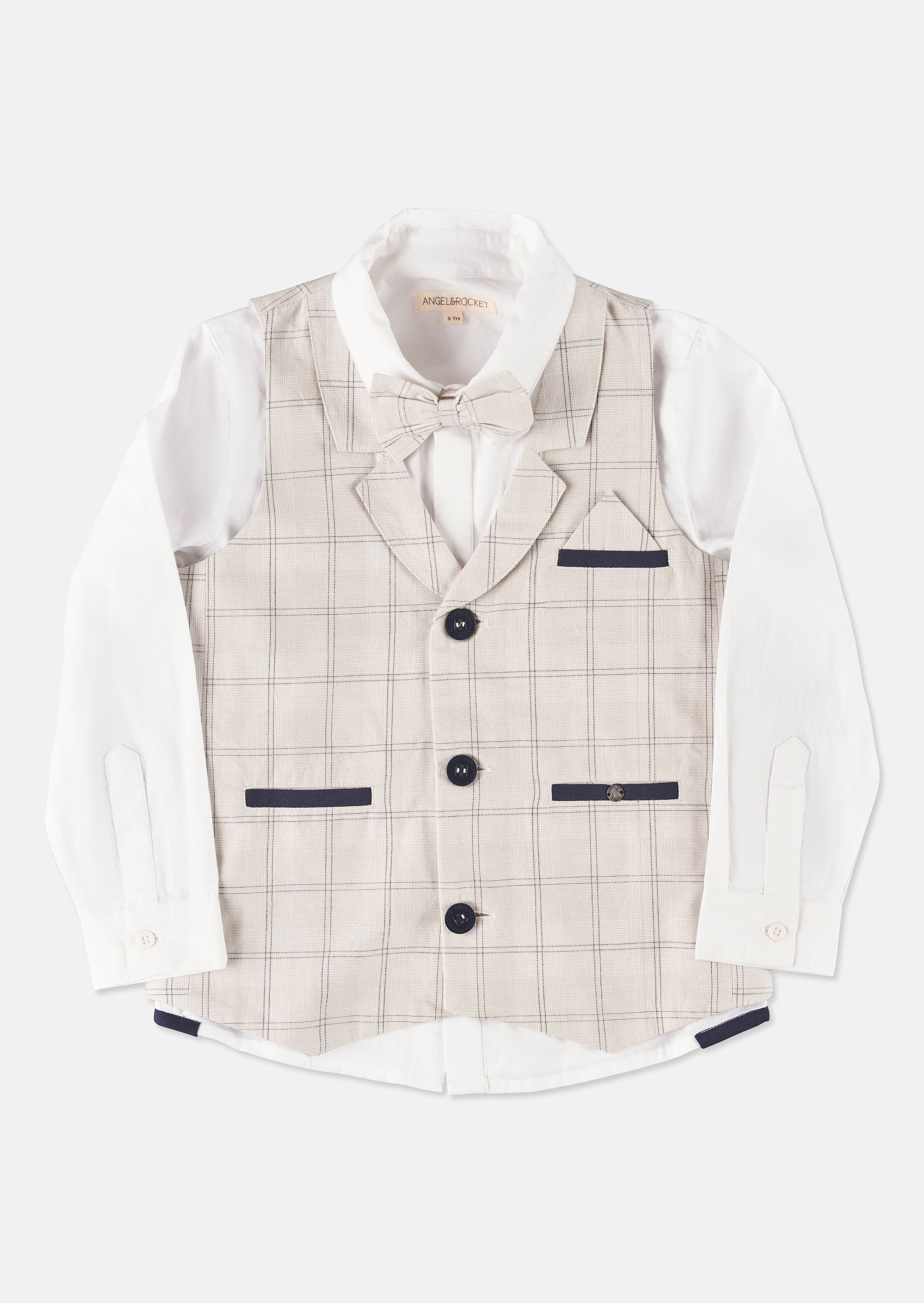 Emerson Grey Check Waistcoat Set