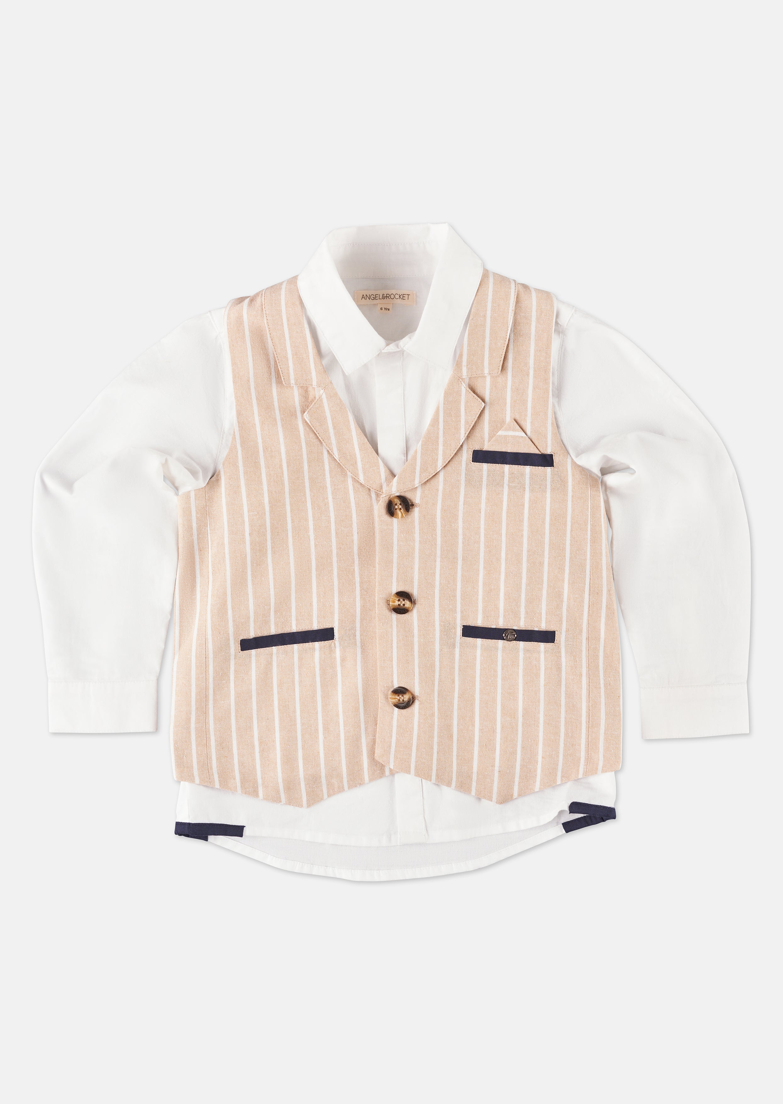 Clayton Linen Stripe Waistcoat