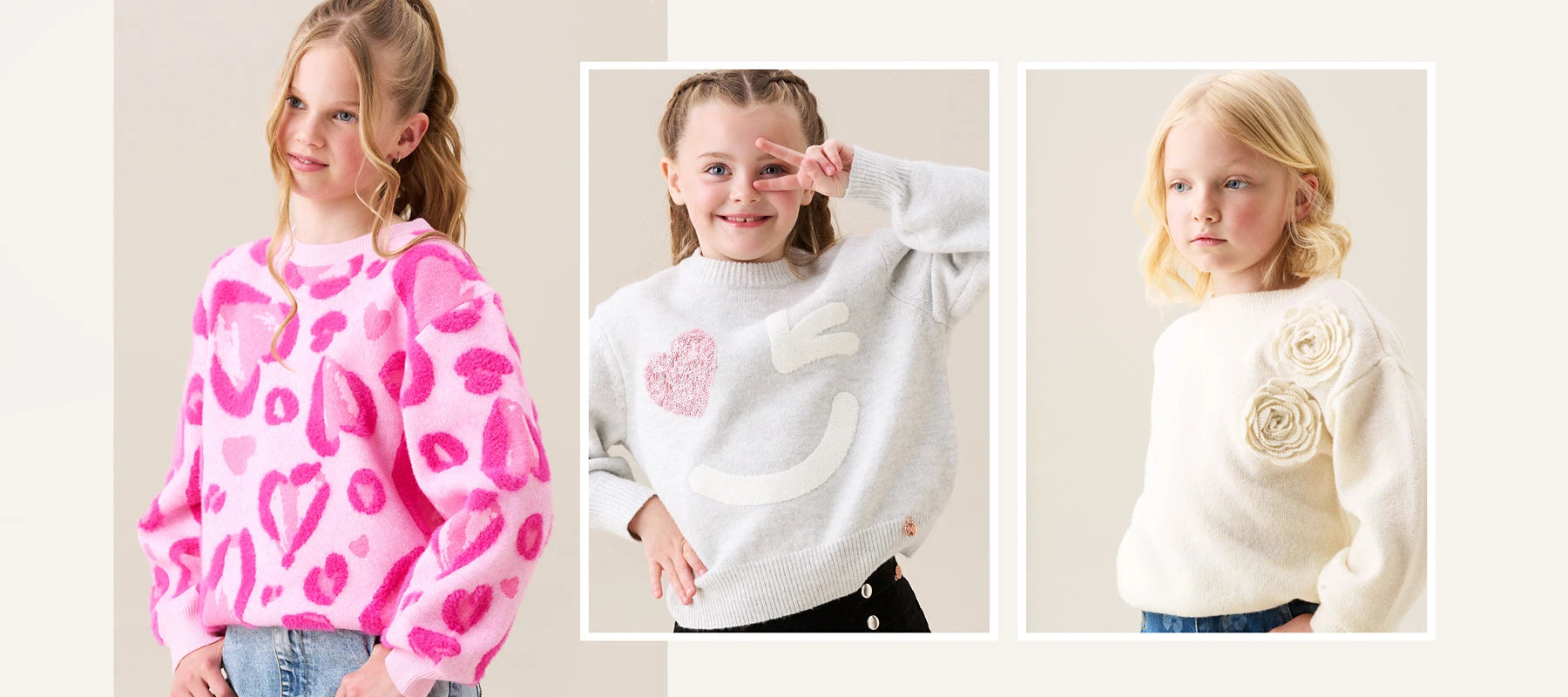 Girls knitwear and sweatshirts