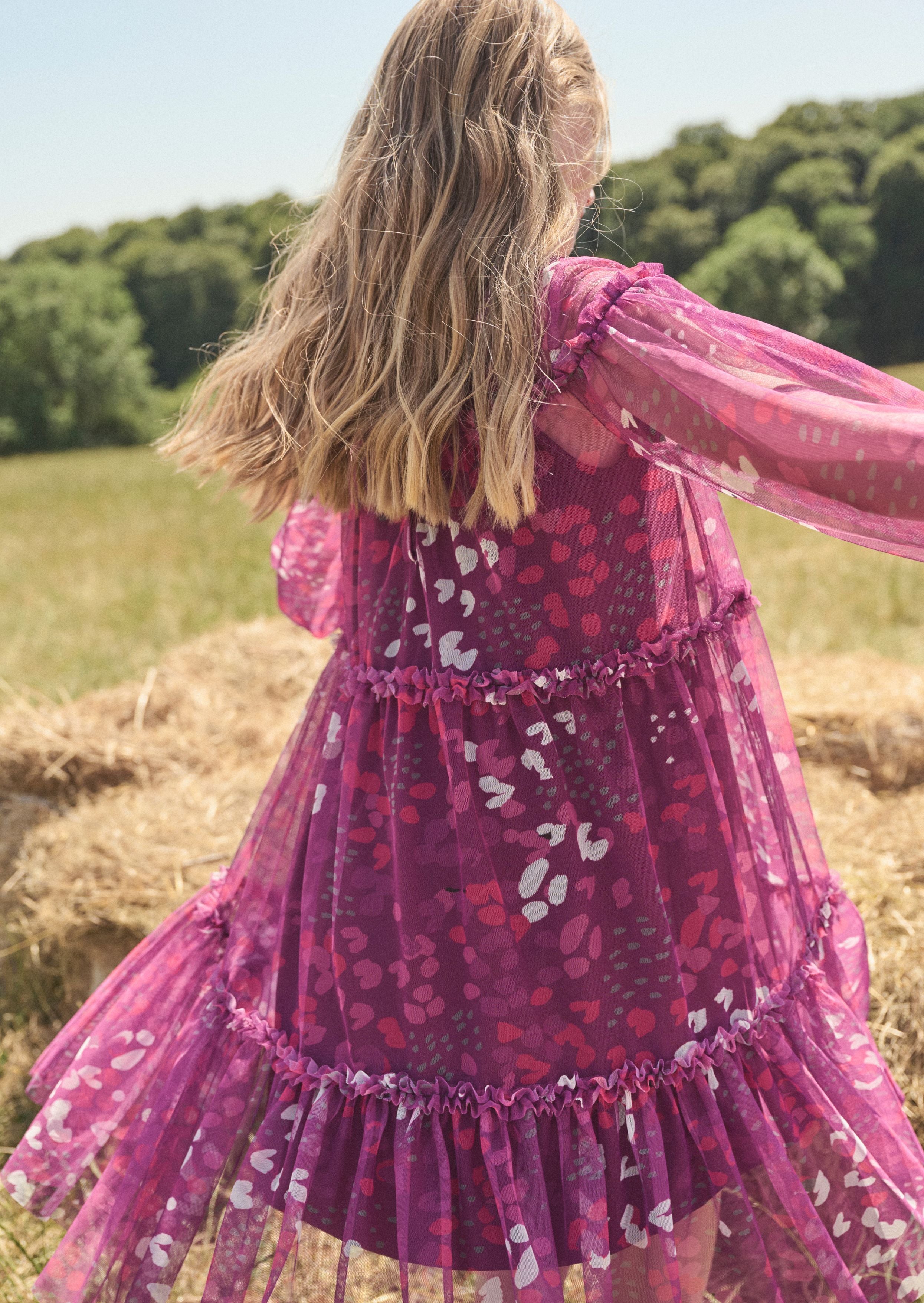 Cara bedrucktes Netzkleid