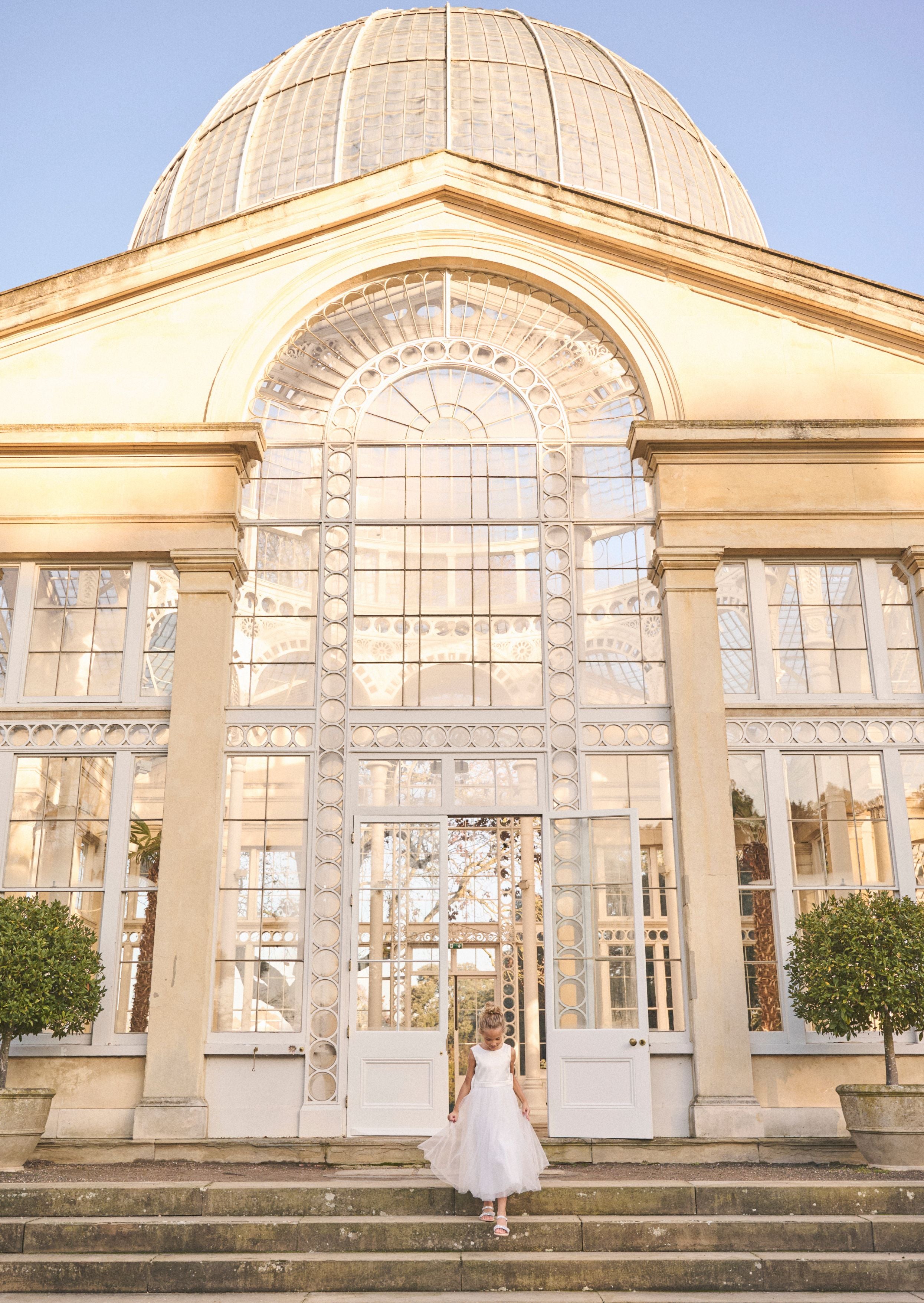 Vestito da ballerina bianco Charlotte con fiocco