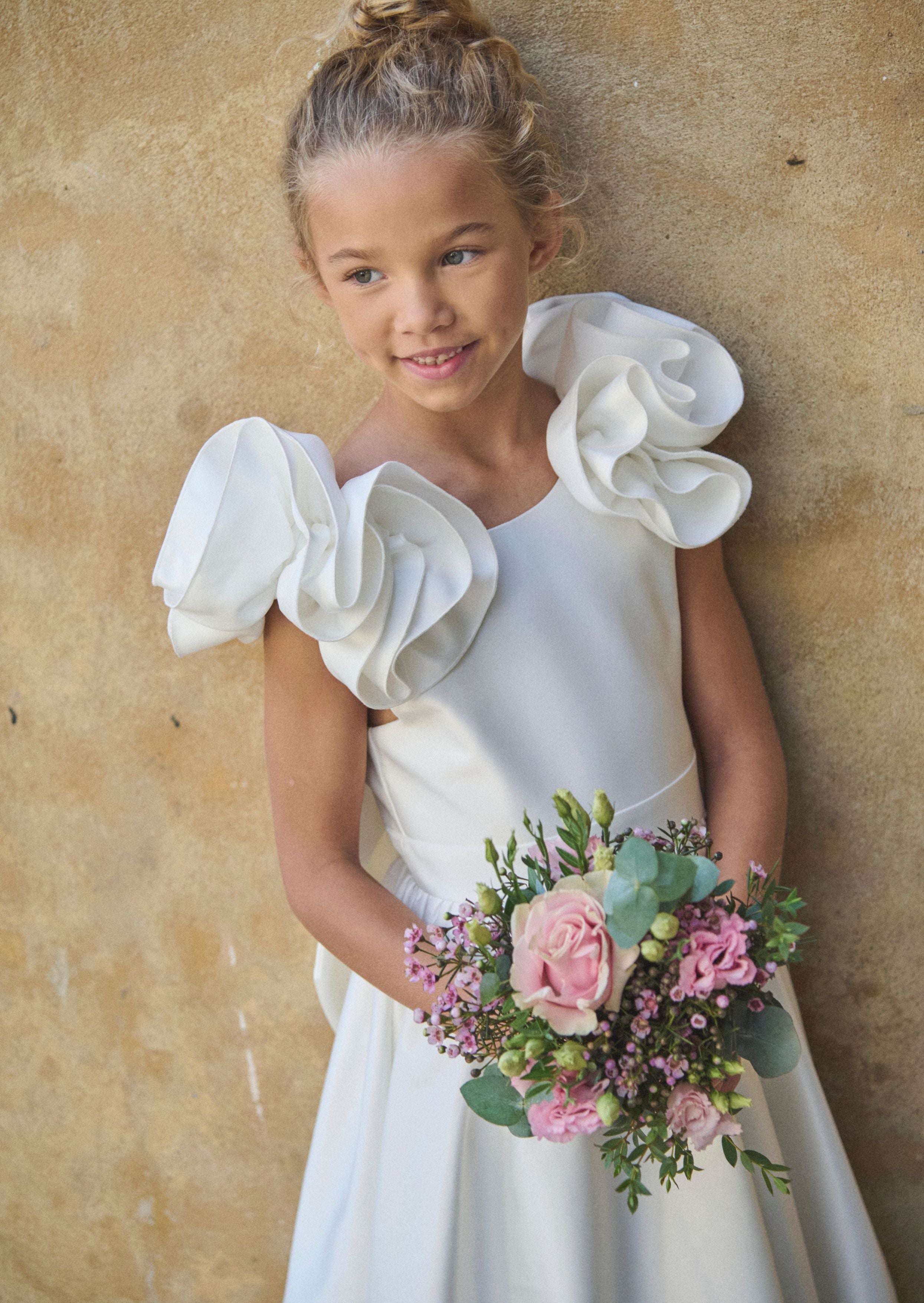 Robe Coco à manches bouffantes avec nœud dans le dos