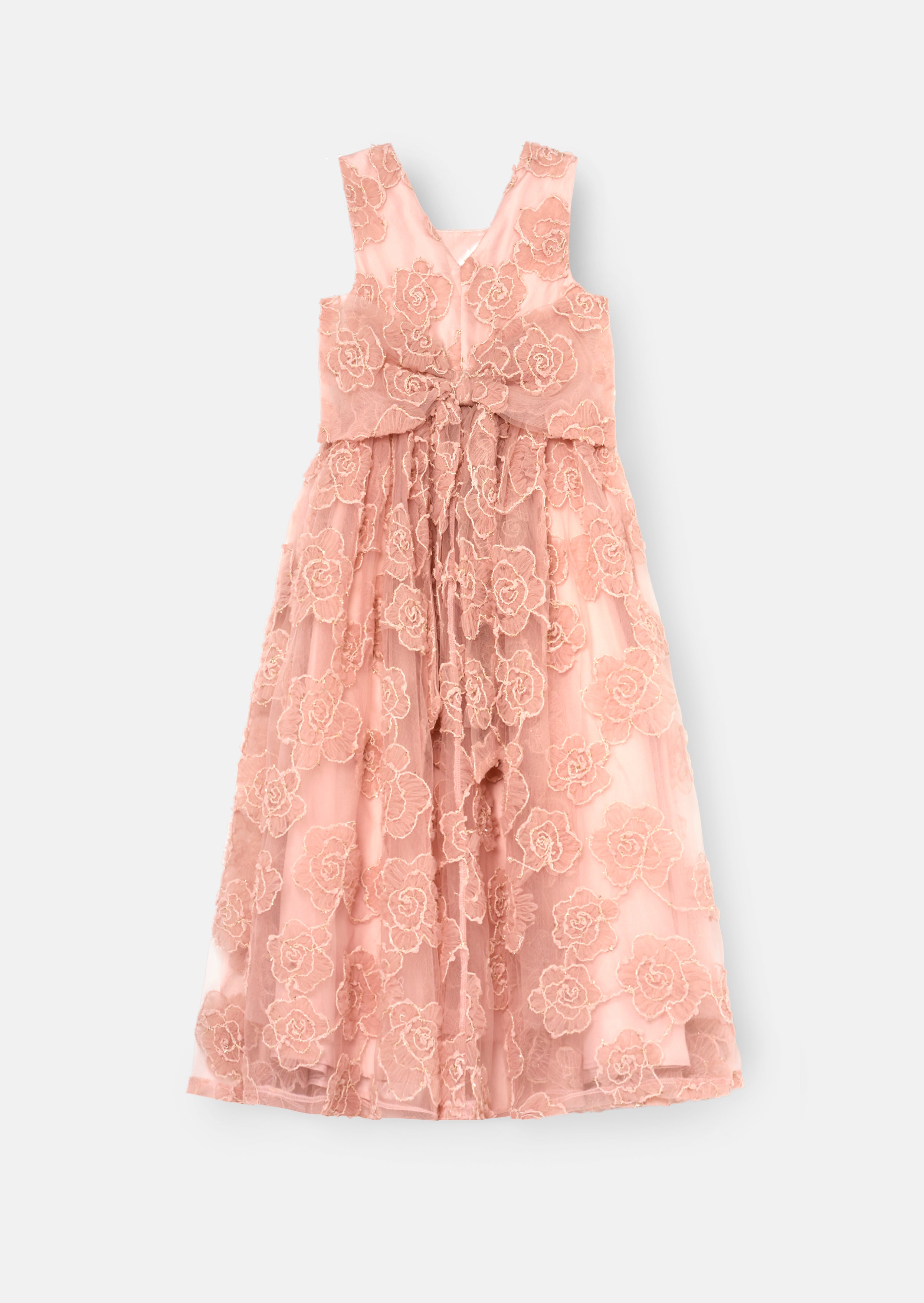 Louise Blush Embellished Bow Back Dress