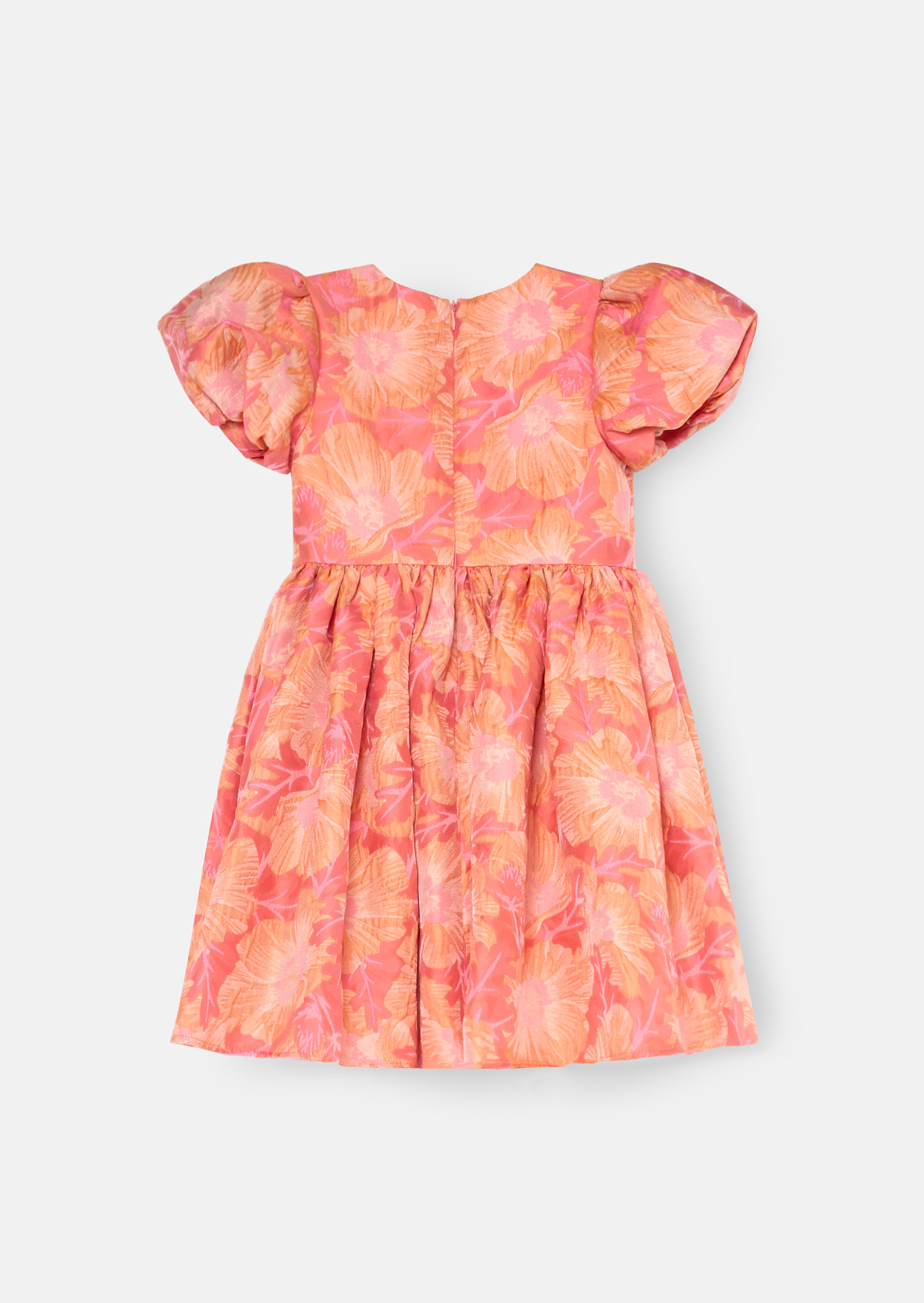 Georgia Pink Bow Jacquard Dress