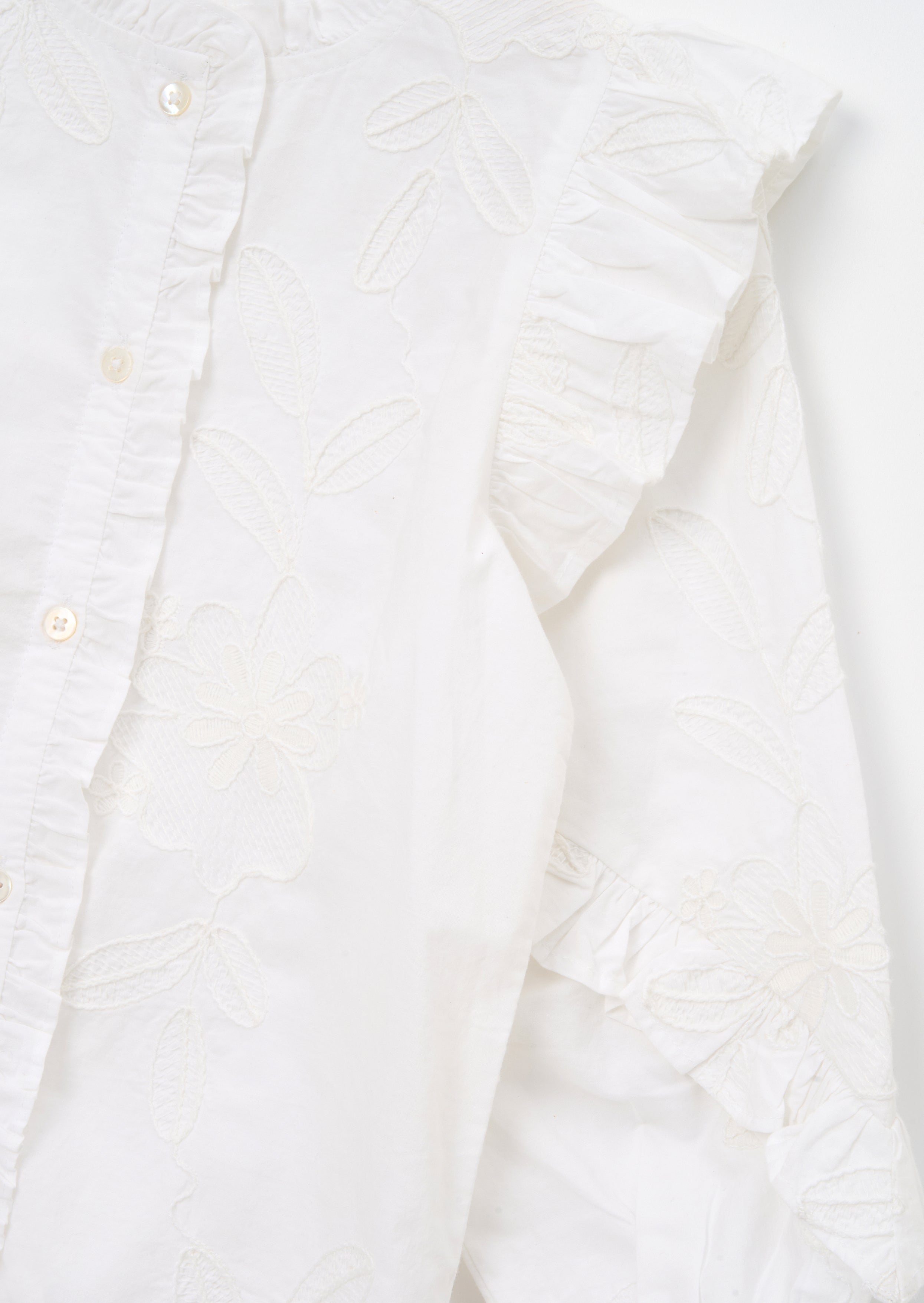 Blouse à manches volantées brodée Lacey