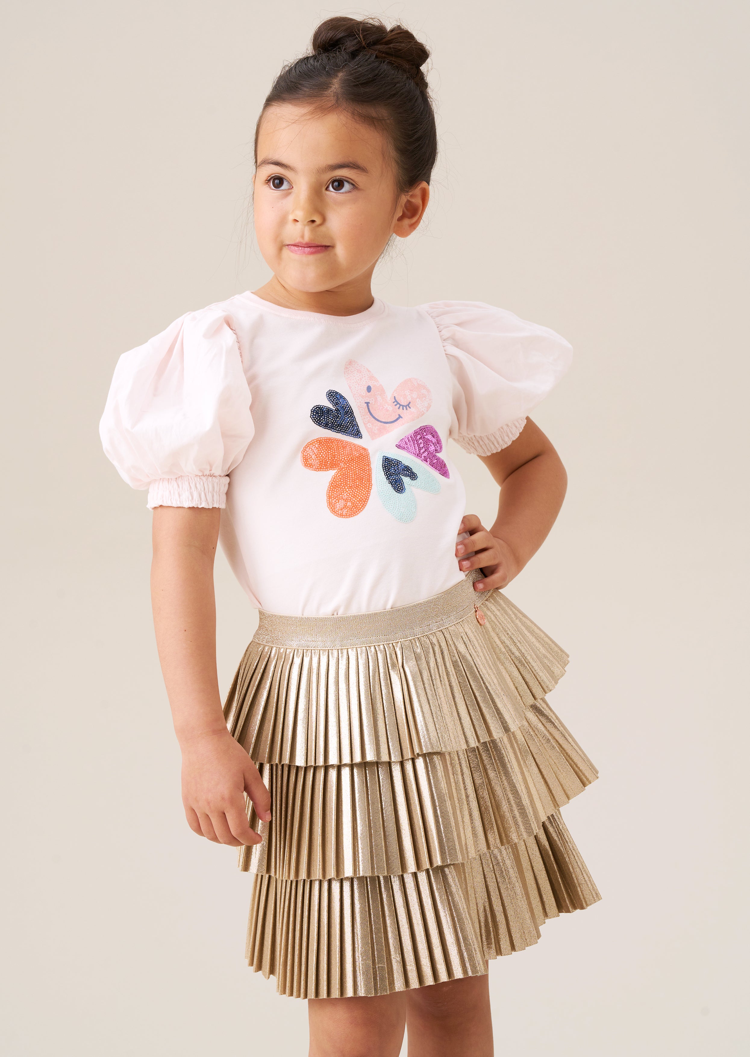 Heidi Sequin Embellished Puff Sleeve Tee