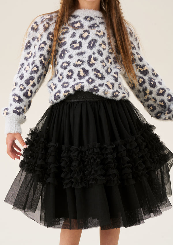Midnight Ruffle Mesh Skirt main image 1