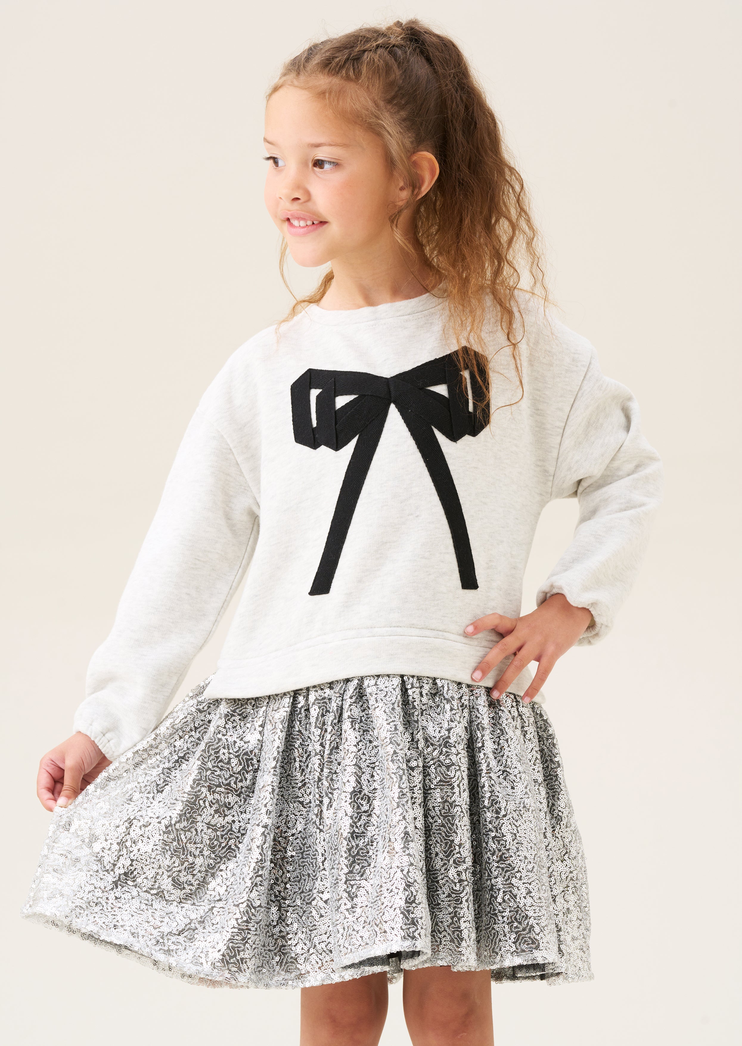 Robe sweat à jupe à sequins Ella