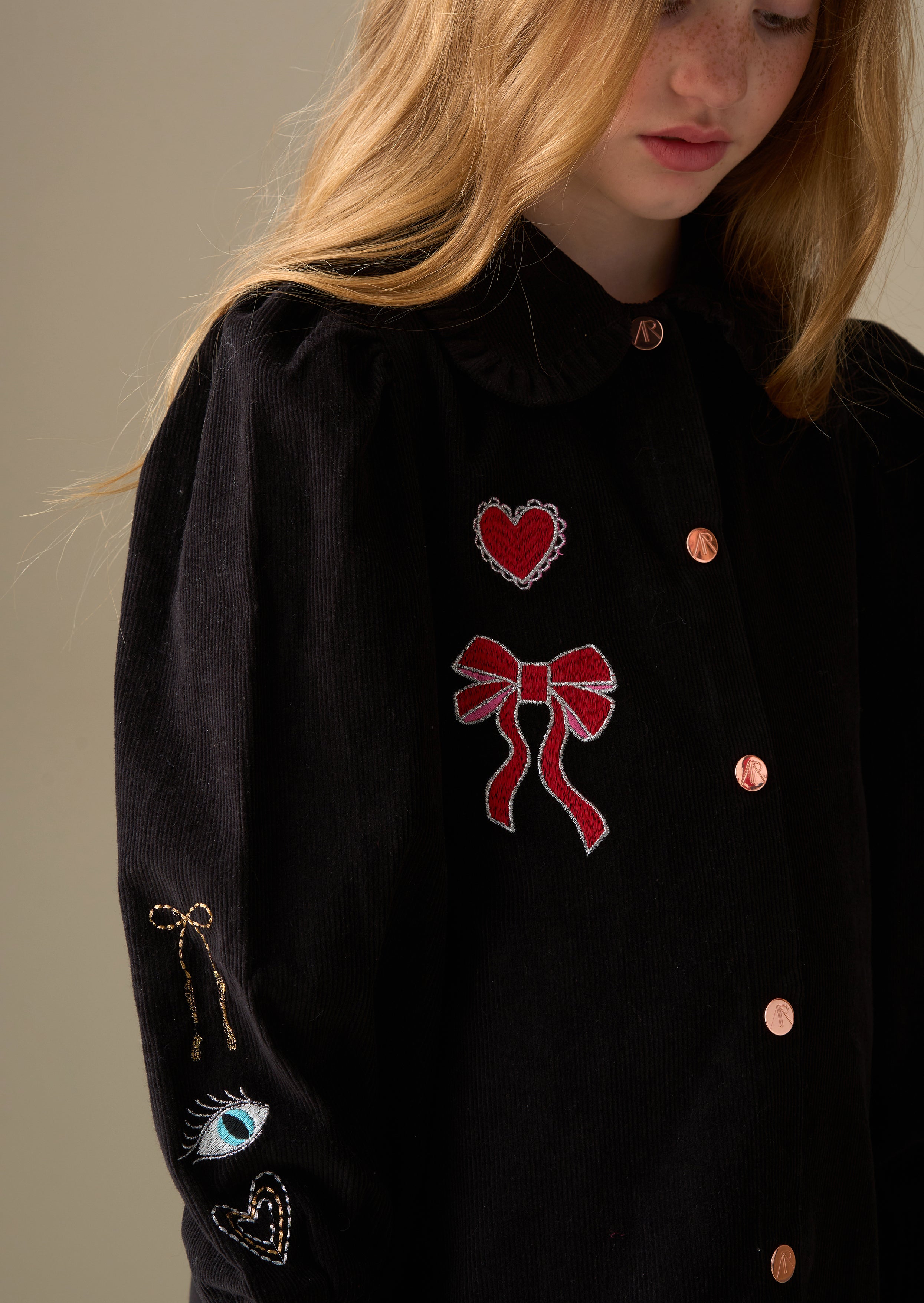 Connie Embroidered Cord Shirt Dress