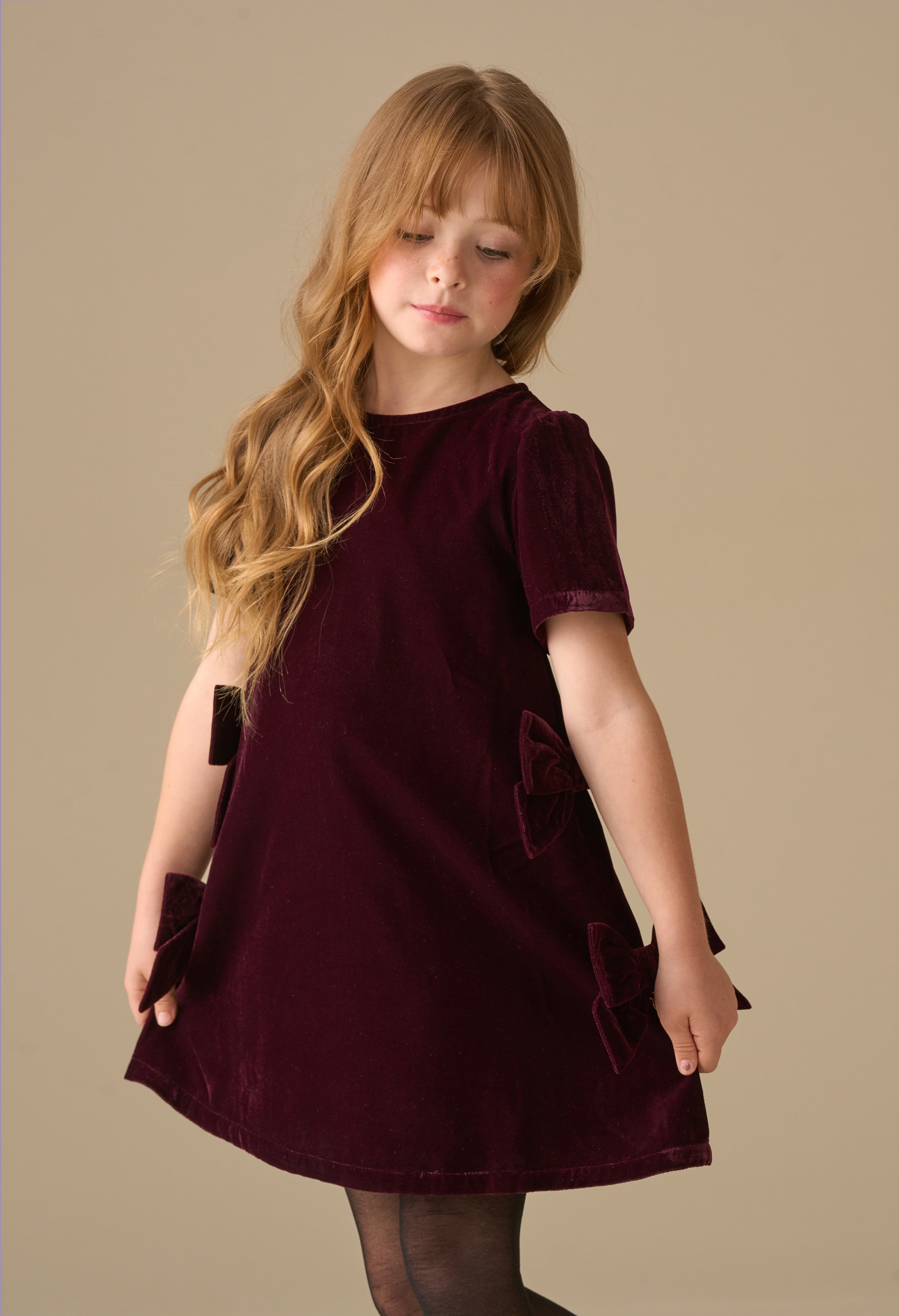 Olivia Velvet Bow Shift Dress