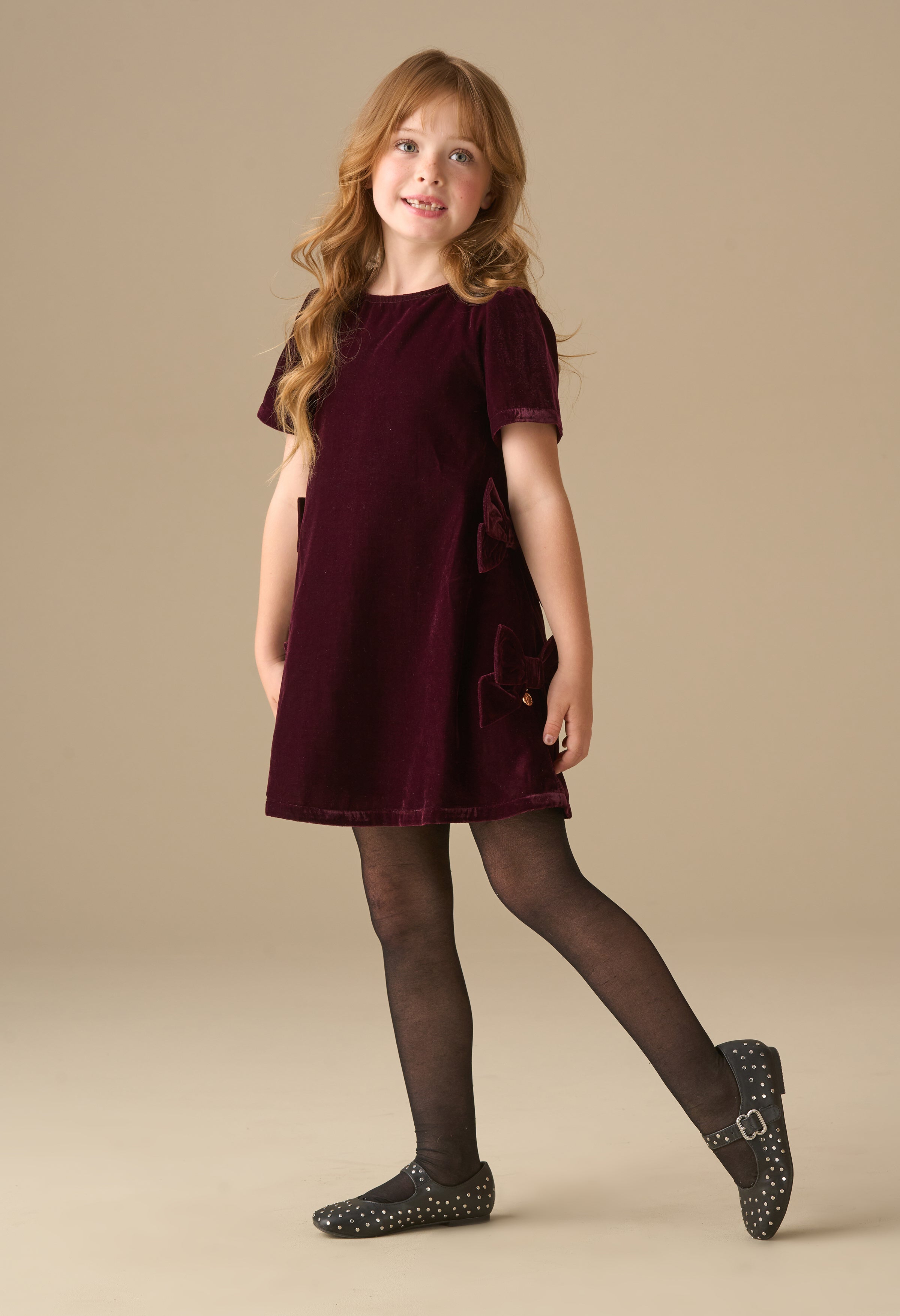 Olivia Velvet Bow Shift Dress
