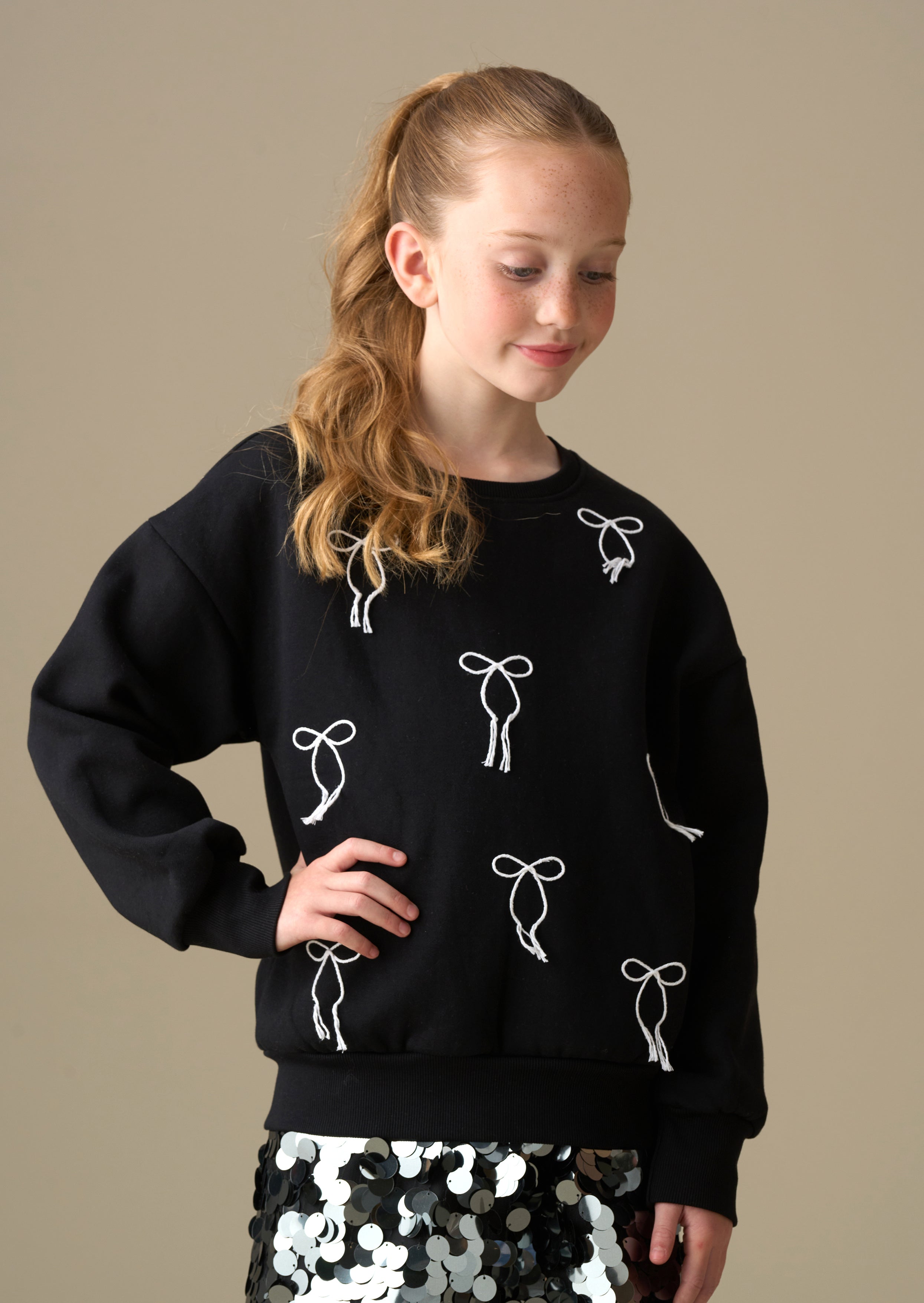 Imogen Embroidered Bow Sweat