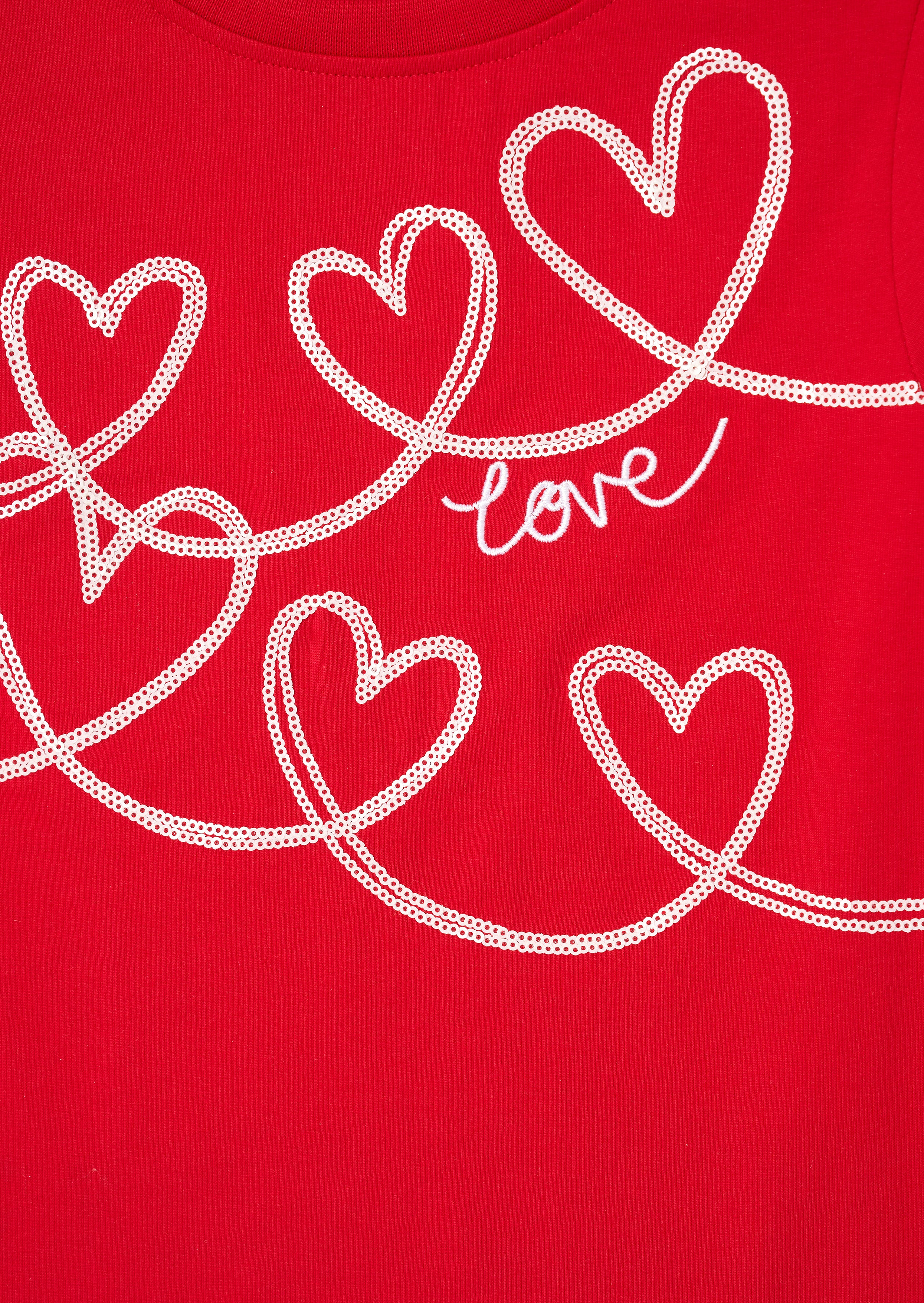 Noelle Sequin Heart Long Sleeve Top