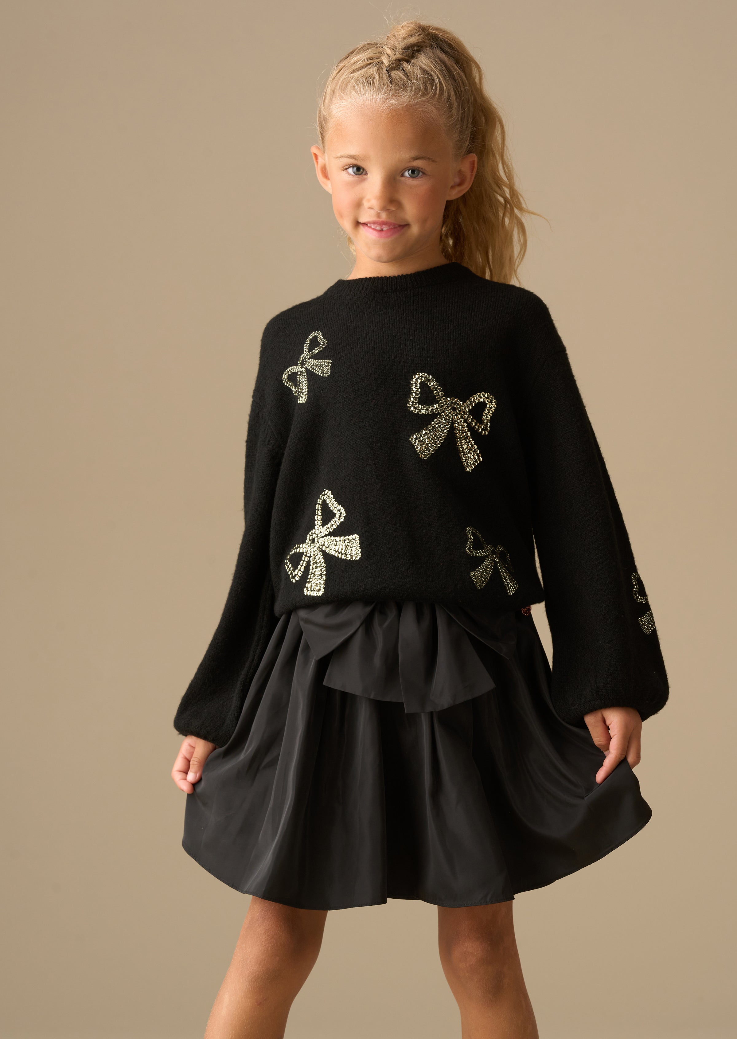 Anna Sequin Bow Jumper